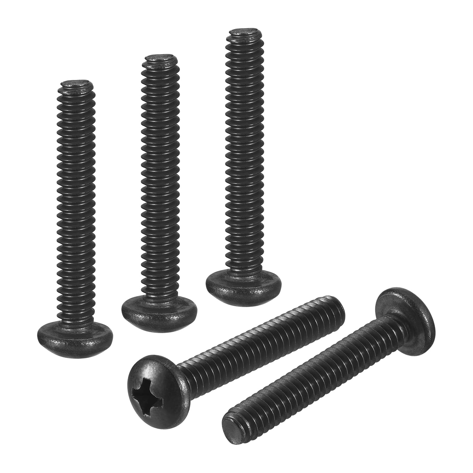 DTGN #10-24x1-1/4" Pan Head Machine Screws - 50pcs - Good for Machinery - 304 Stainless Steel Phillips Machine Screws Bolts - Black