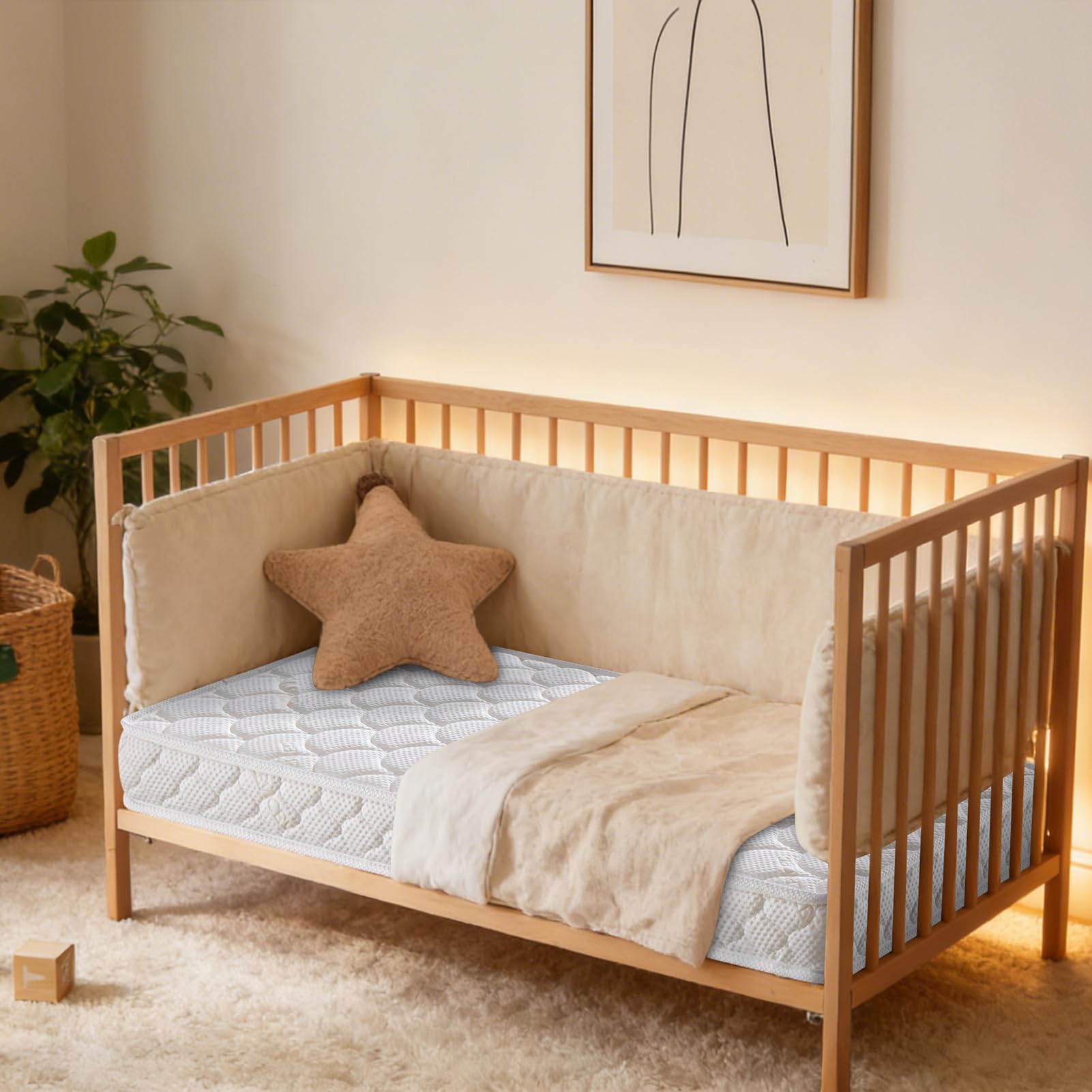 Amazon.co.jp: ベビーベッドマットレスと幼児用マットレス 52インチ x