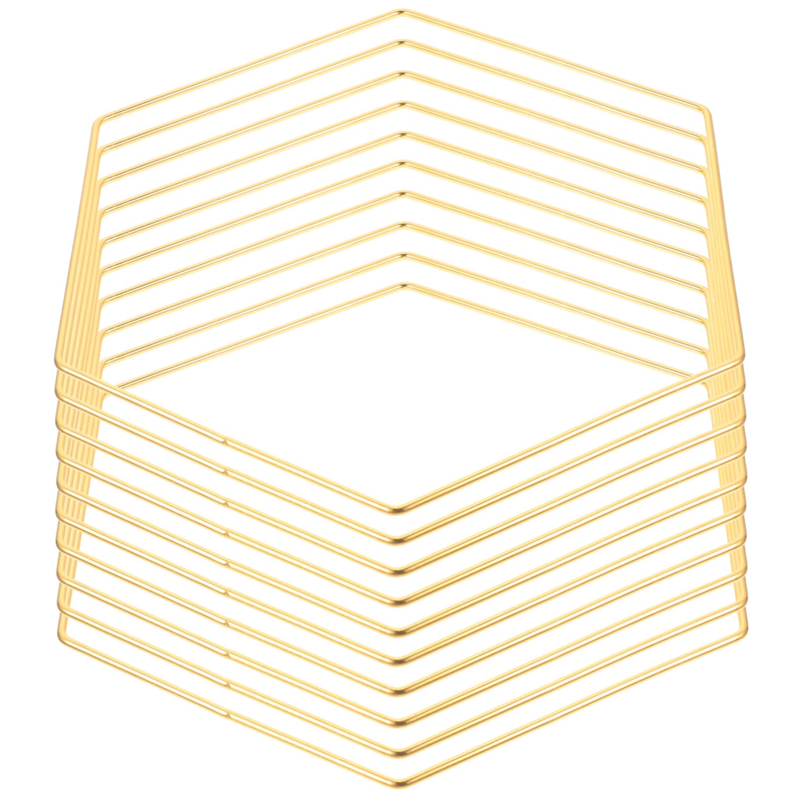 Aros hexagonales dorados para atrapasueños y manualidades creativas en el hogar