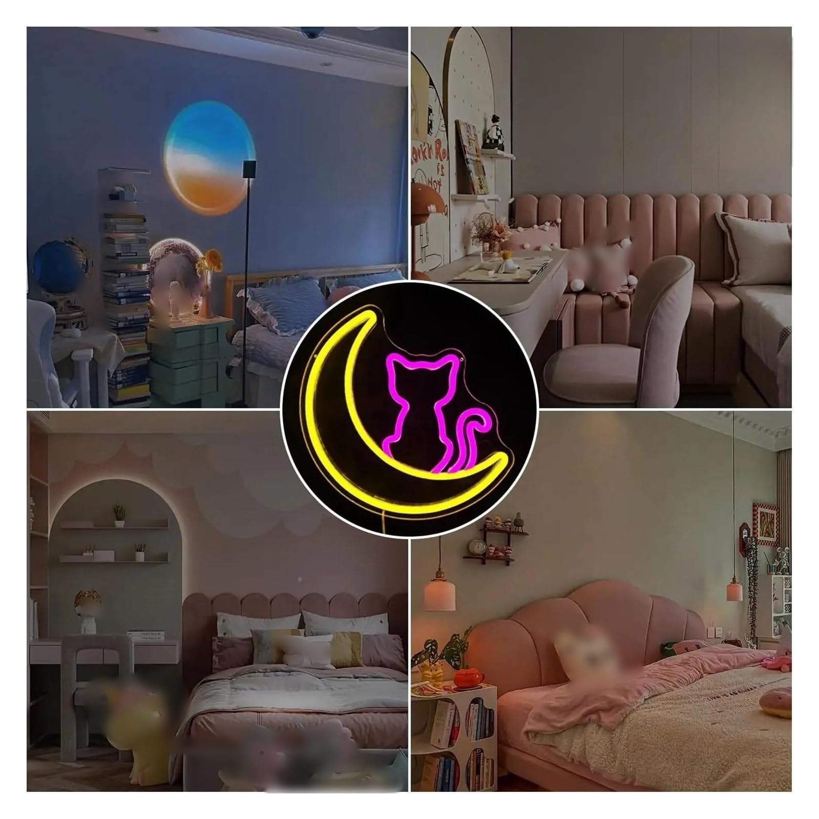 Decoración Lámparas Letrero De Neón Con Forma De Gato, Luz Alimentada Por USB Para Habitación De Niños, Dormitorio, Sala De Estar, Decoración De Pared Para Fiestas