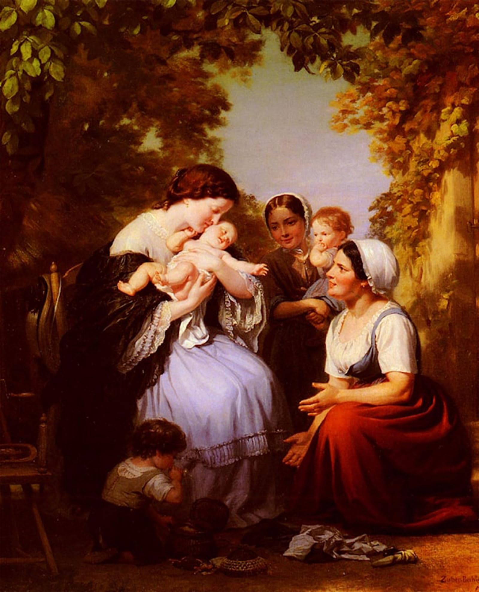 SERENDIPITP Retro Picture Poster Wall Art Pictures Painting Maternité by Fritz Zuber-buhler Wall Art Canvas Print for Wall Decor 60x90cm