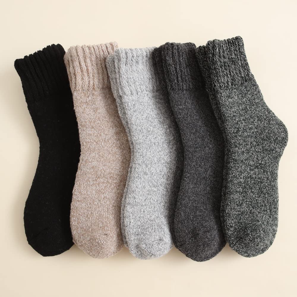 Wollsocken 5 Paare Super dicke Wollsocken Baumwolltuch Baumwolltuch Warmes Winter Socken Weiche Thermal Kaschmir Schnee Casual Socken EU 39-45 Wollsocken Damen ( Color : Mix Colors , Size : EU 39-45 U