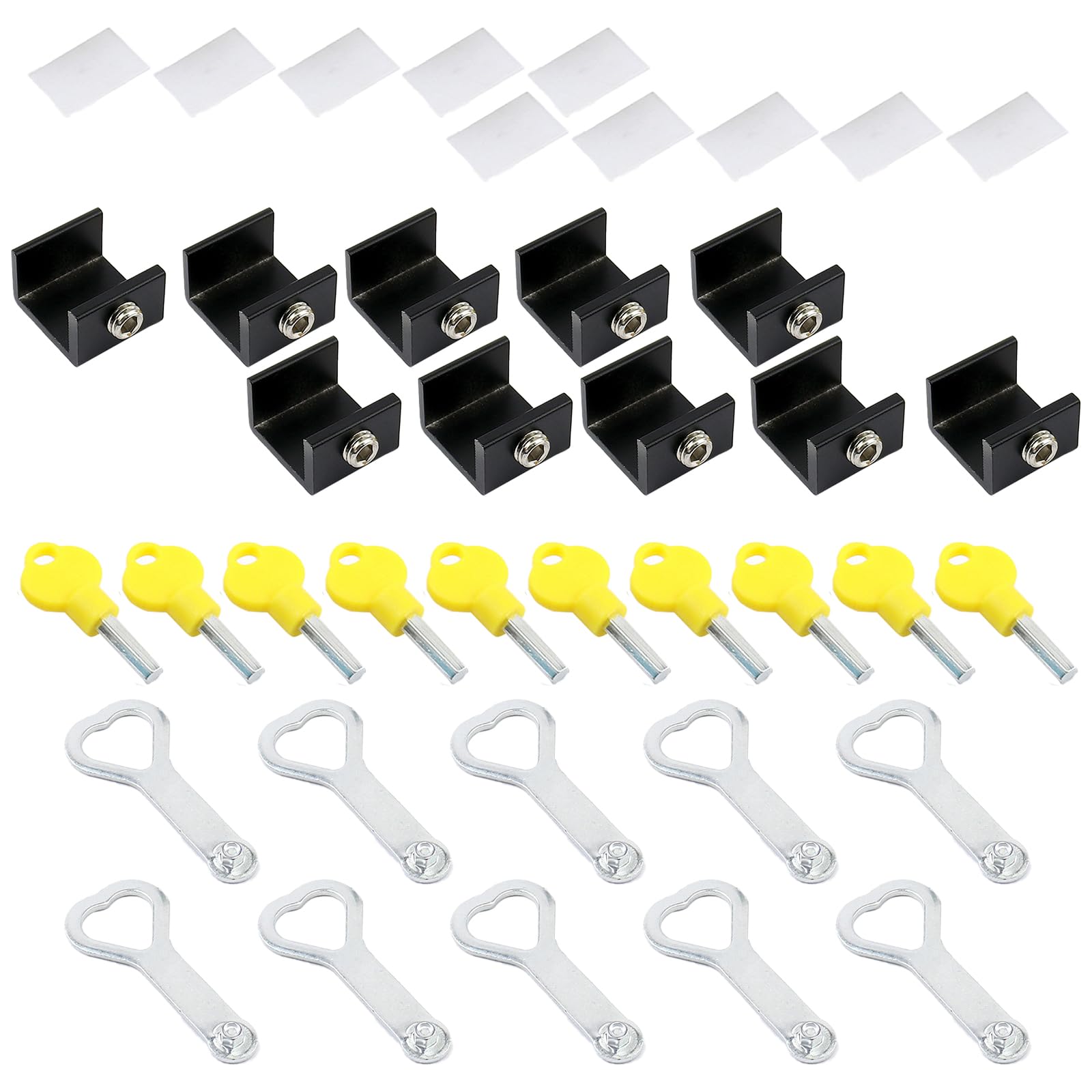 Kalttoy Black Limiter Single 10Pcs Adjustable Sliding Window Aluminum Alloy Window Stoppers Device Door Frame Security With Aluminum Alloy Stoppers Security Device