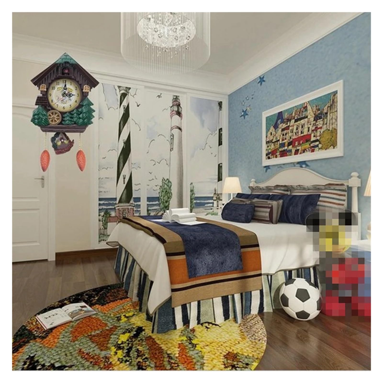 Relojes De Cuco Reloj de Cuco con péndulo, Reloj de Pared, Reloj Despertador con Campana de Tiempo for Sala de Estar, Reloj Despertador de 10 Pulgadas for decoración del hogar(Option 2)