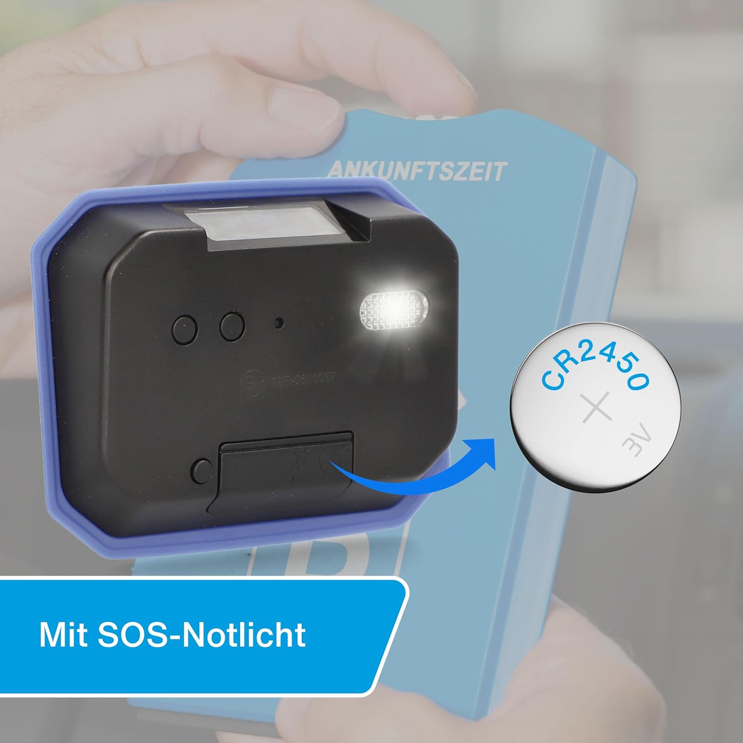 cartrend Digital Parking Disc with SOS emergency light and CR2450 battery