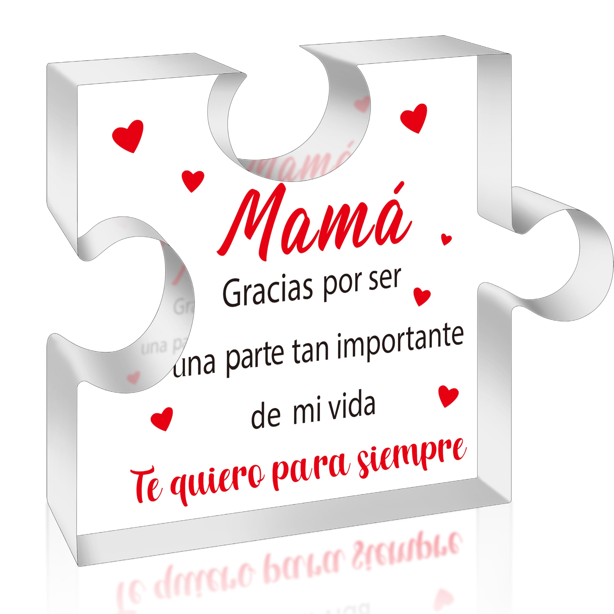 Yopyame Spanish Mom Birthday Gifts - Regalos para Mamá Decorative Acrylic Puzzle Plaque Keepsake Paperweights Gifts for Mom in Spanish Christmas