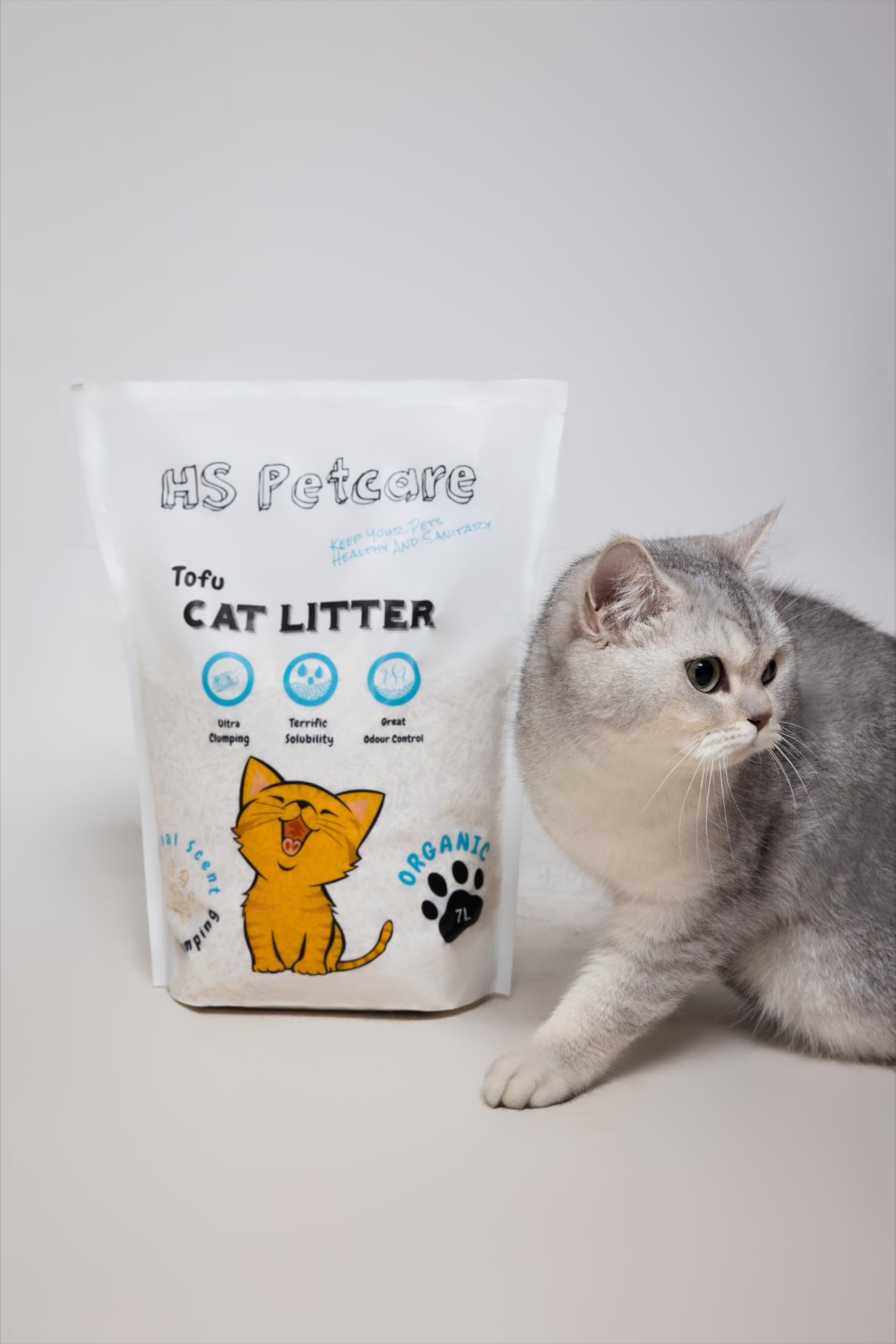Lettiera per gatti al tofu biologico, profumo originale, ultra agglomerante, ottimo controllo degli odori, lavabile riduce gli sprechi, lunga durata, senza polvere (confezione da 3 (21 l),