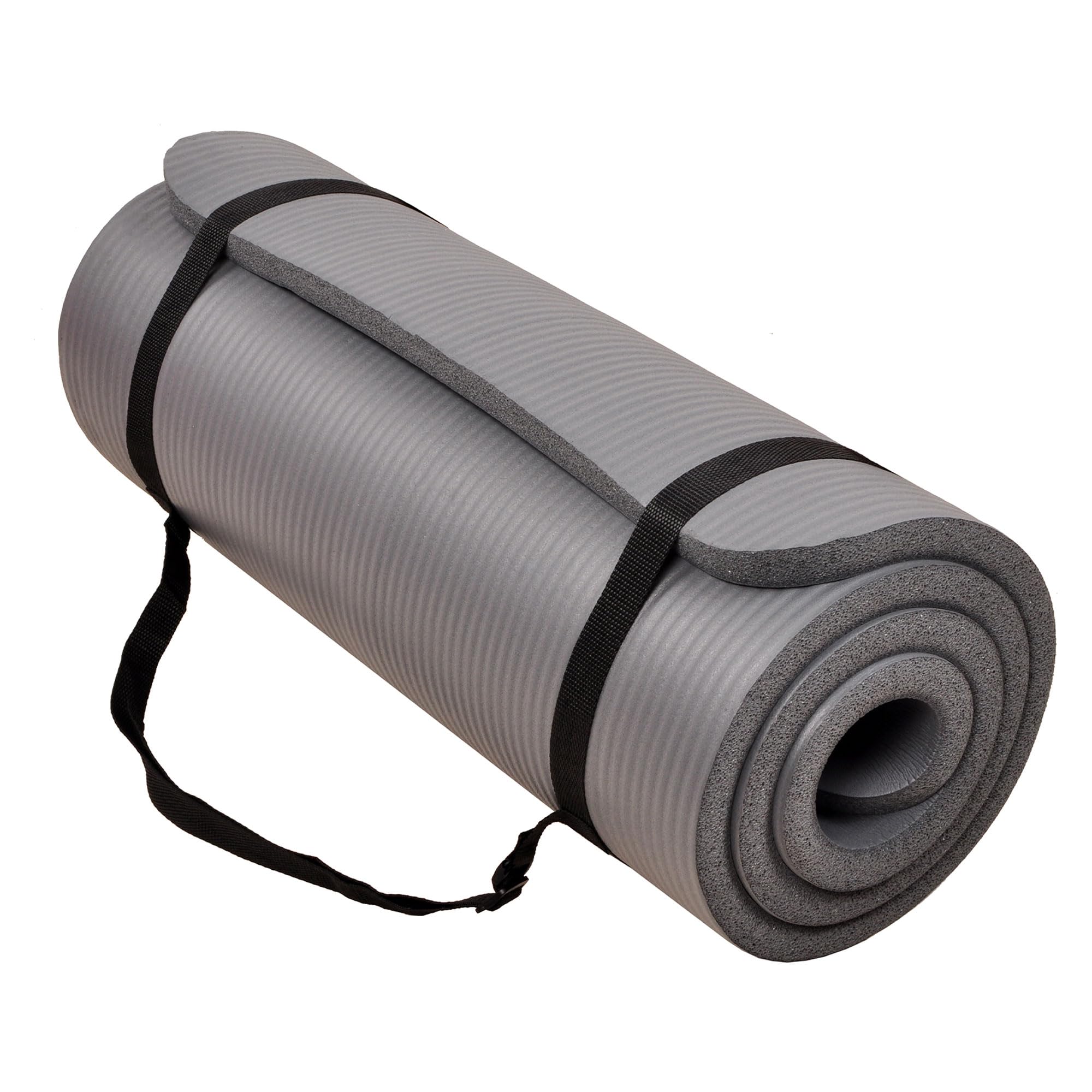 Tappetino Yoga Extra Spesso 2,5 Cm - Ad Alta Densità Antiscivolo, Con Tracolla, 180x61 Cm, Diaspro Verde