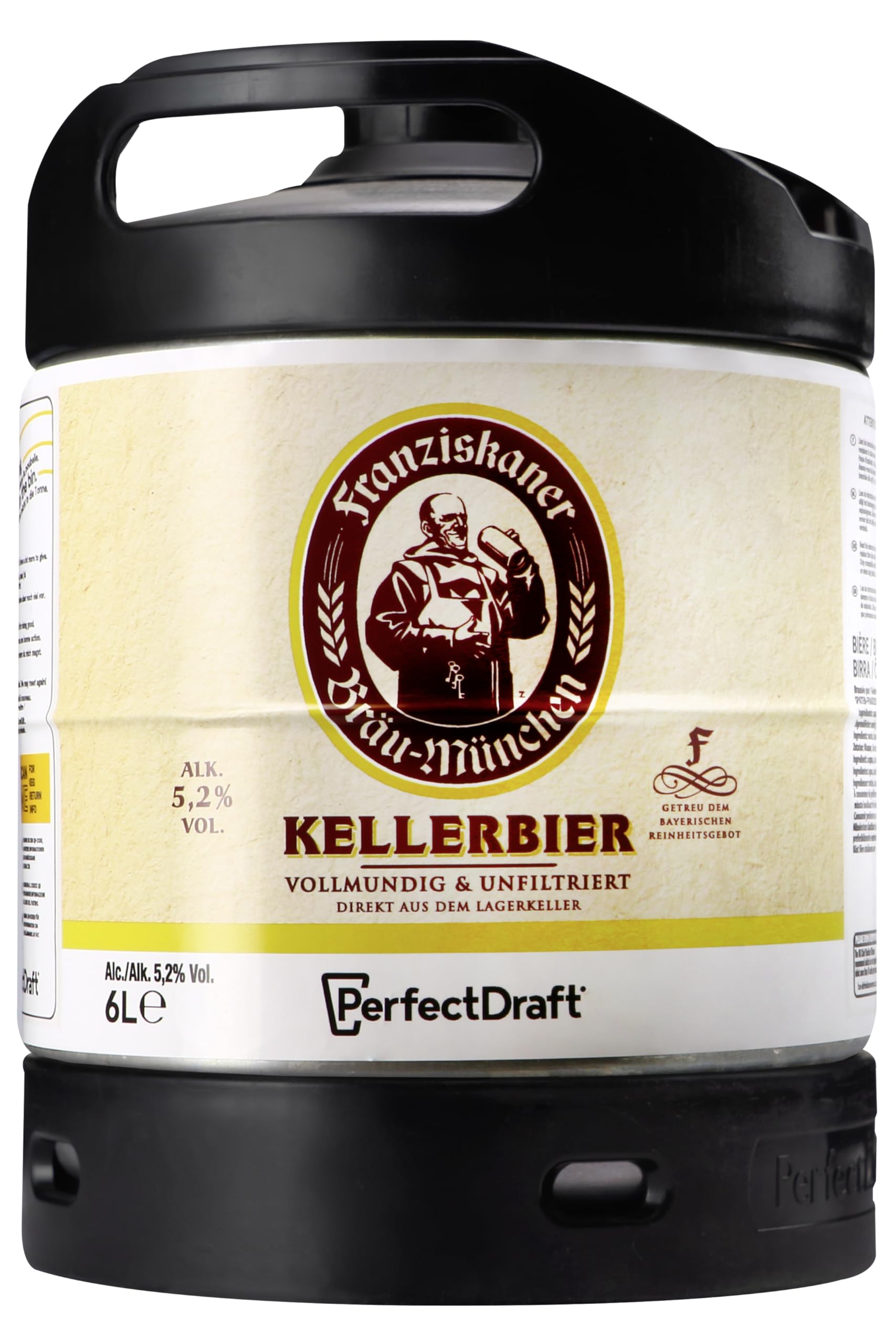Franziskaner Kellerbier, Perfect Draft Bier (1 x 6l) MEHRWEG Fassbier, 6000 ML