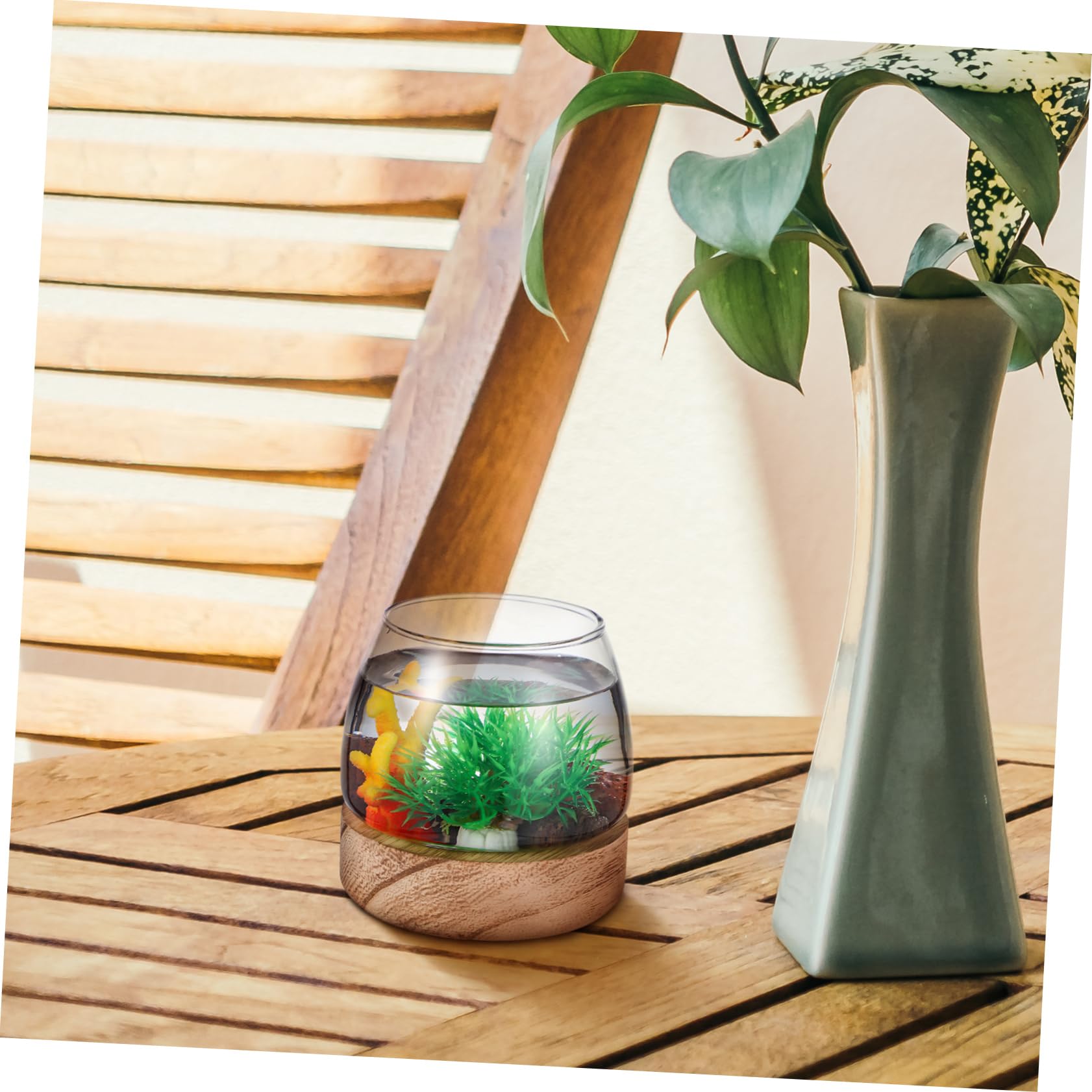 Happyyami 3kawałki Szklana Miska Akwarystyczna Do Ryb Uniwersalne Terrarium i Wazon Rośliny Elegancki Element Dekoracyjny Do Domu Wytrzymałe Szkło Stół i Biurko