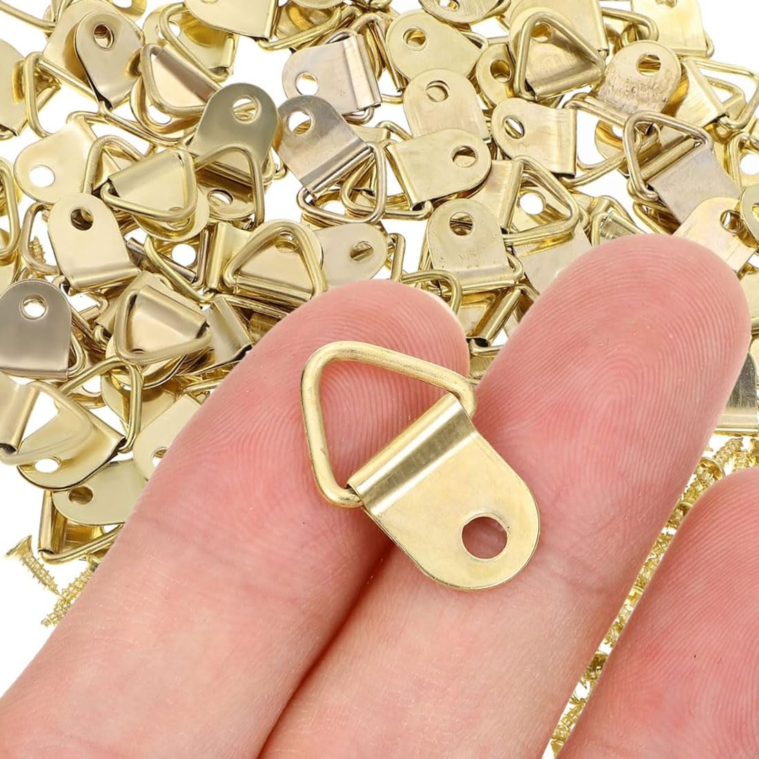 LEEQBCR 50 Crochets Avec Vis,Crochets Muraux à Anneau Triangulaire