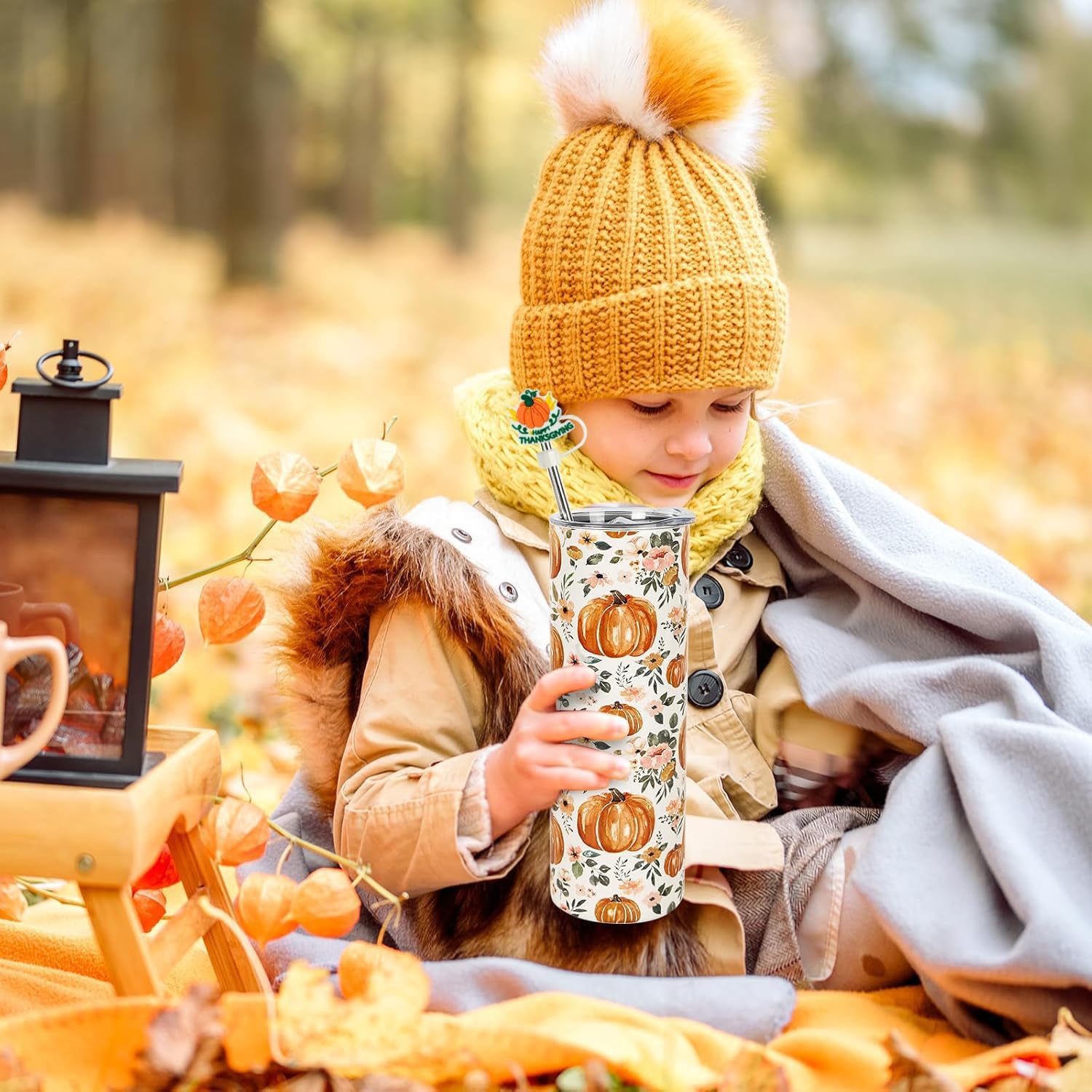 9pcs Fall Toppers for Stanley Cup - Thanksgiving Autumn Straw Covers 10mm Drinking Tip Covers for Stanley Cup Accessories - Image 6