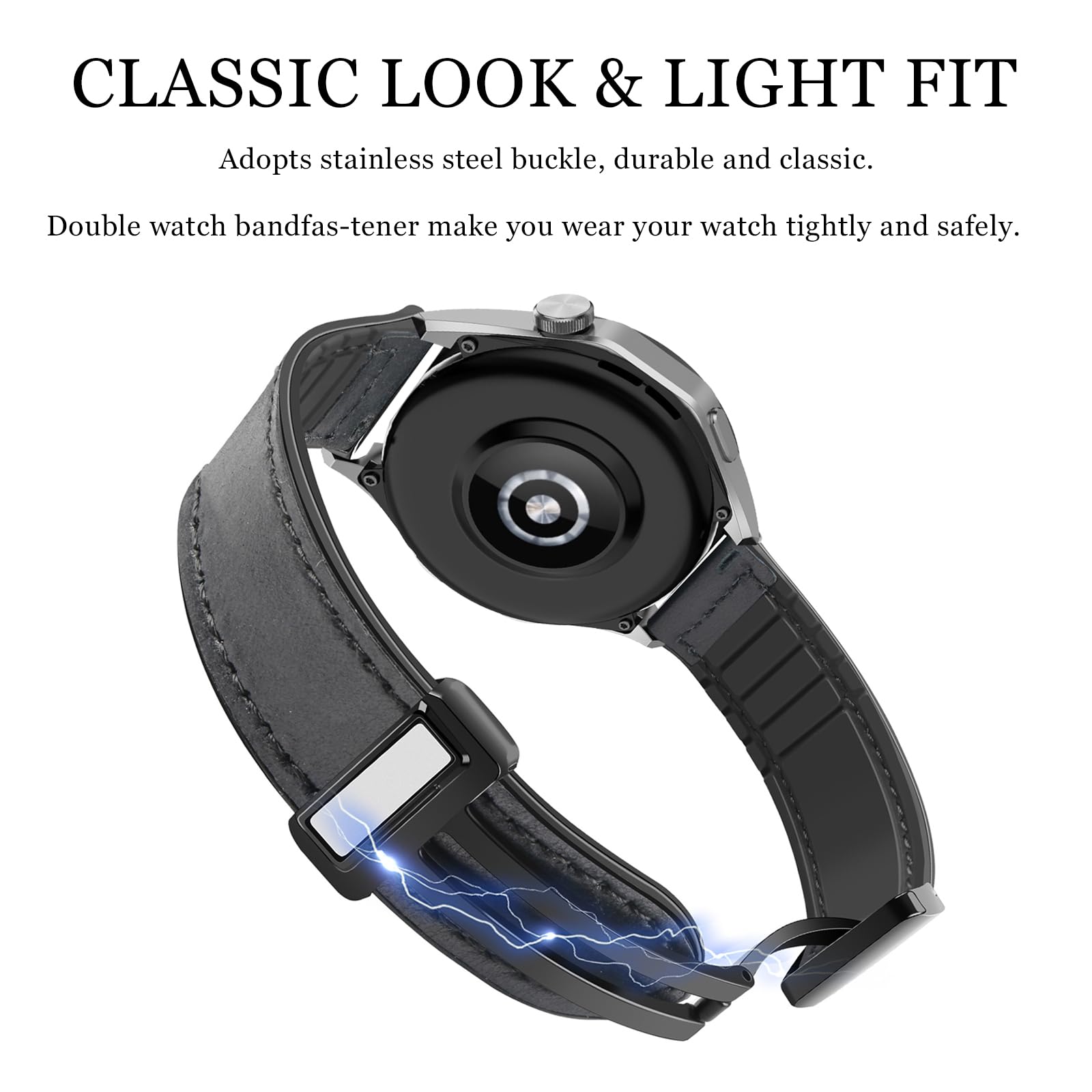 Ersatzarmband Für Amazfit Balance – Leder & Silikon, Magnetische Schnalle, Verstellbar, 1 Stück, Für Sport & Alltag