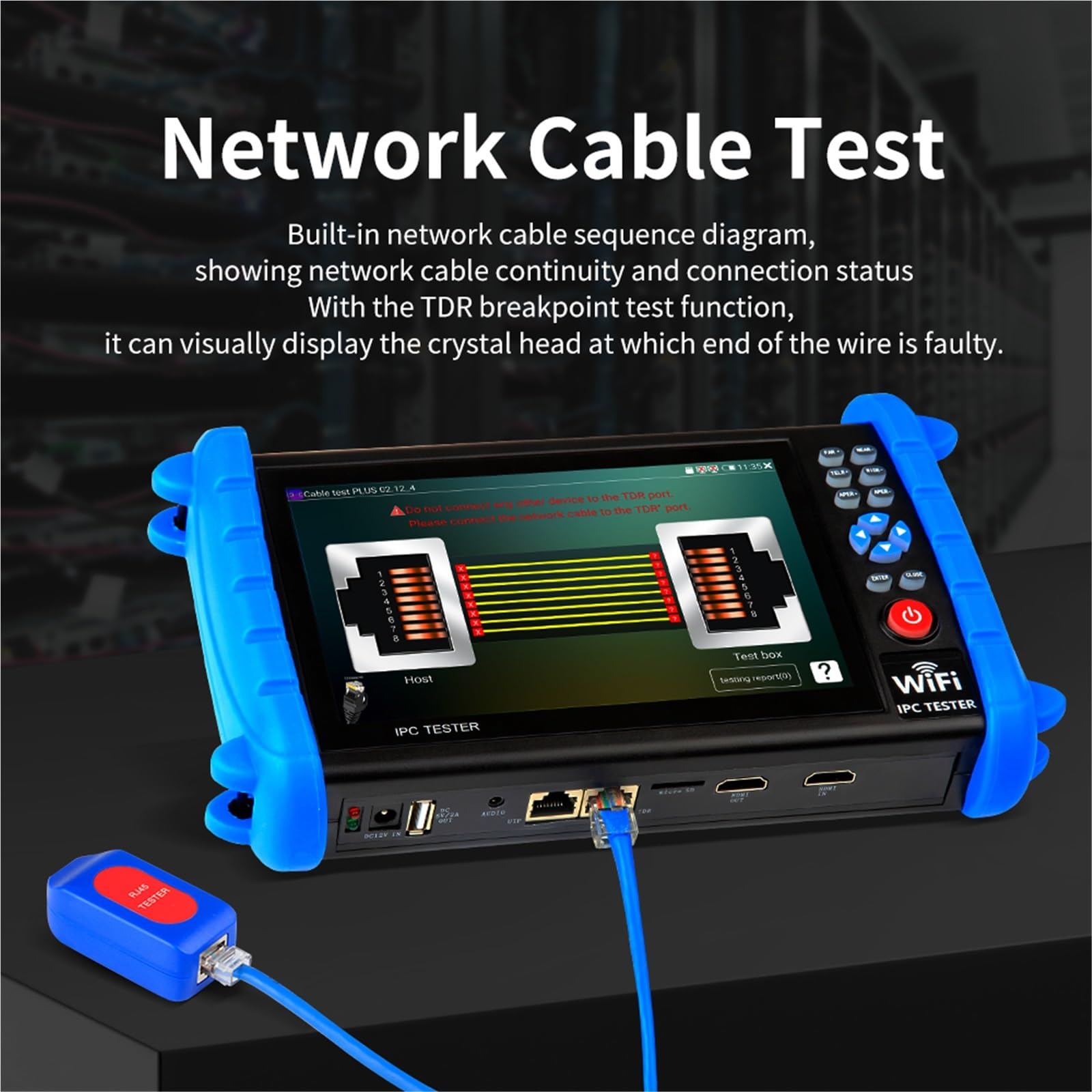 Tester per cavi, NF-722 4K 8K HDMI VGA PoE Monitor CCTV Tester IP Camera AHD Mini 7 pollici CFTV Cable Strumento IPC722 ATCHS,per la casa