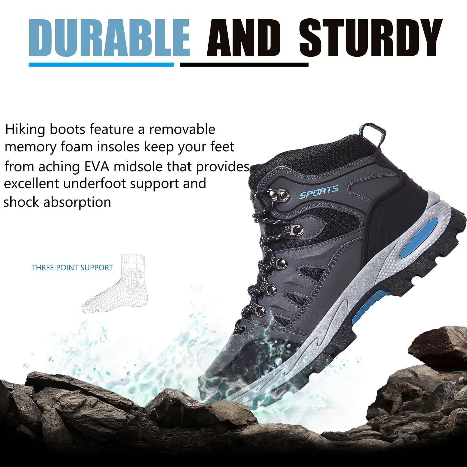 Scarpe da Trekking Uomo Donna Arrampicata Sportive Impermeabili Traspiranti Passeggiate Stivali per Antiscivolo Sportive All'aperto Scarpe da Escursionismo A22Grigio 43EU