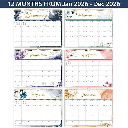 Miniatura 10 de Tersus Calendario de pared 2024  Calendario mensual 2024 de enero de 2024 a diciembre de 2024, 14.8 x 11.6 pulgadas, bloques diarios con fechas
