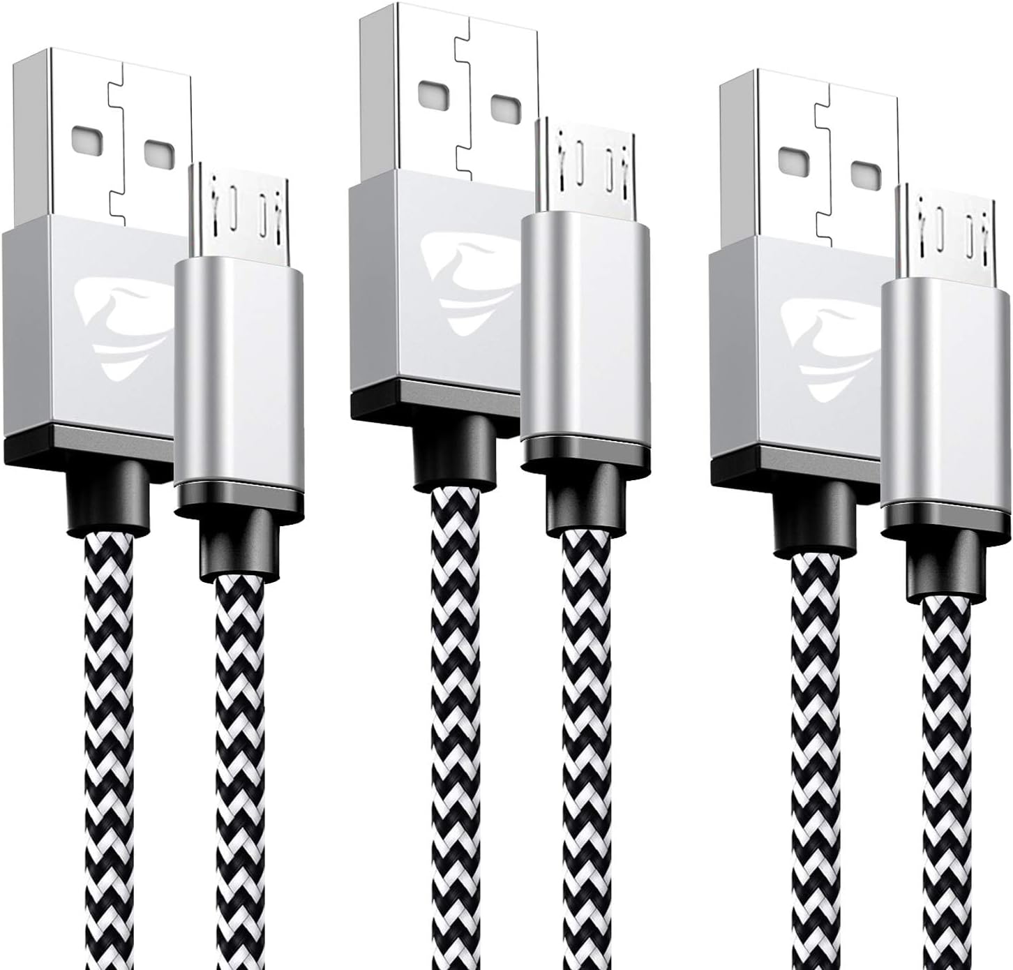 Micro-USB Hızlı Şarj Kablosu, 1 Metre, 2.1A, Kopmaz Naylon Örgülü Veri Kablosu, Samsung, Xiaomi ve Micro-USB Girişli Tüm Cihazlar ile Uyumlu, 1 Yıl Garantili