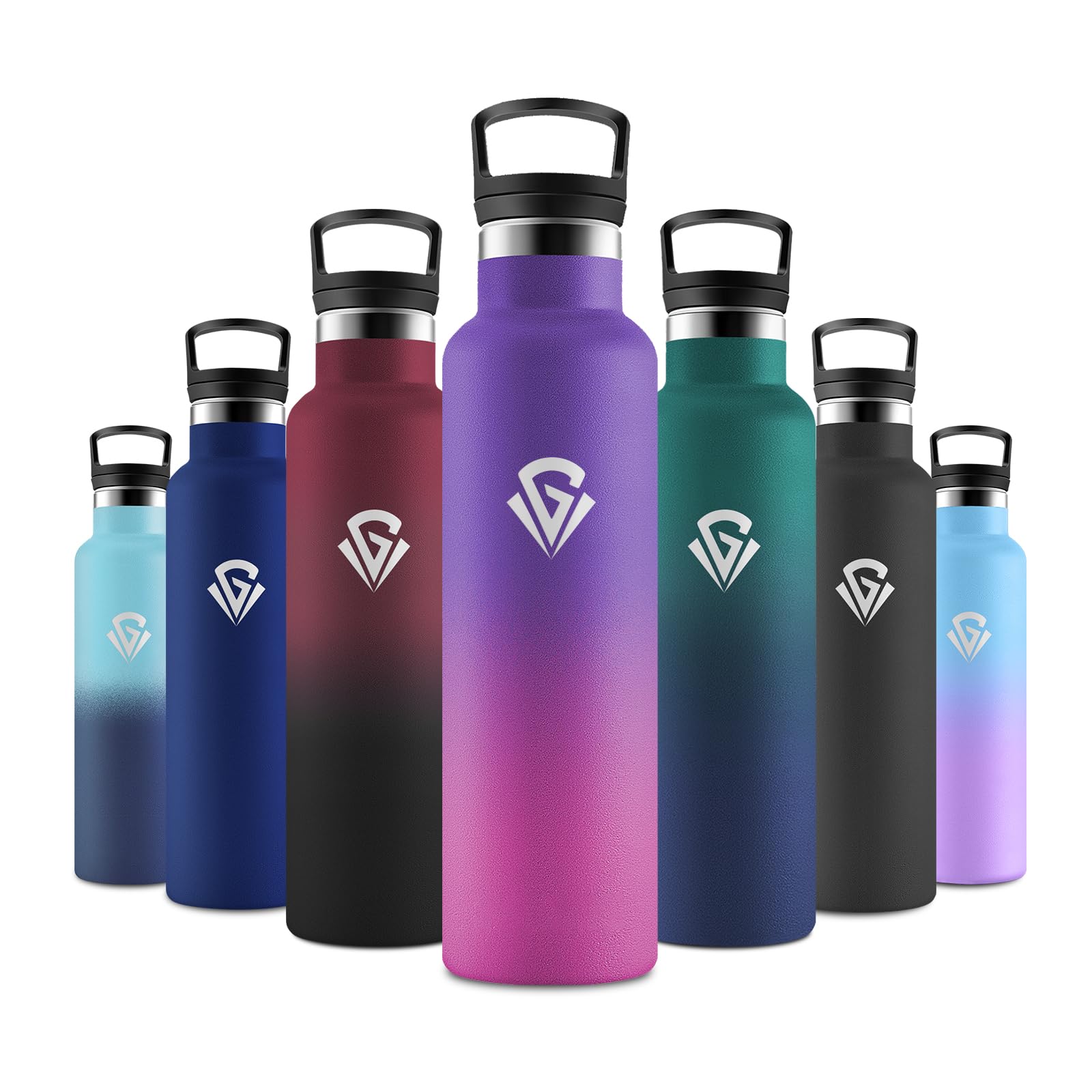 Borraccia 750 ml, Borracce Acciaio Inox, Senza BPA, con Doppio Strato Isolante, per Bevande Gassate, Scuola, Campeggio