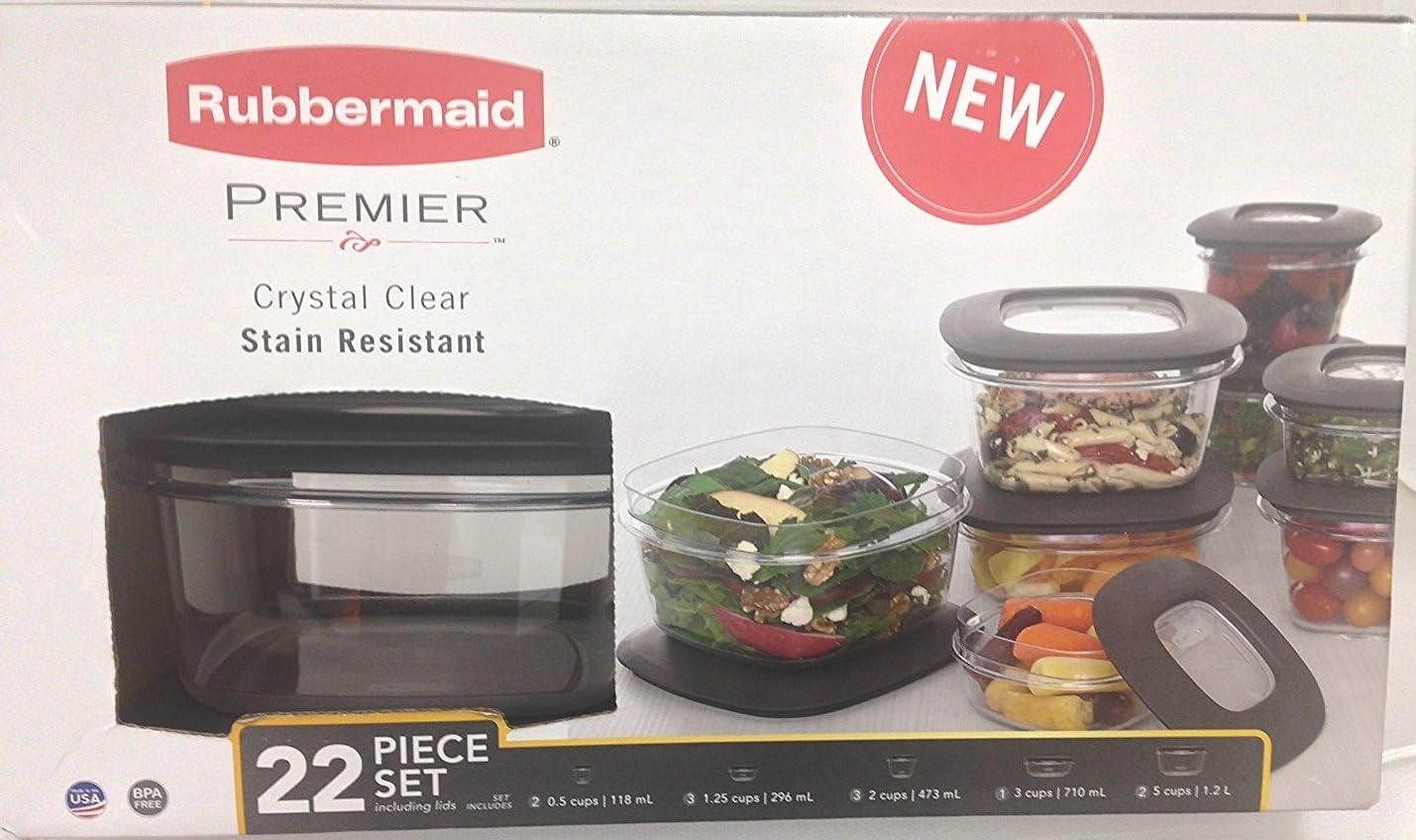 Rubbermaid Premier 22-piece Food Saver Storage Container Set with Easy Find Lids (Clear)
