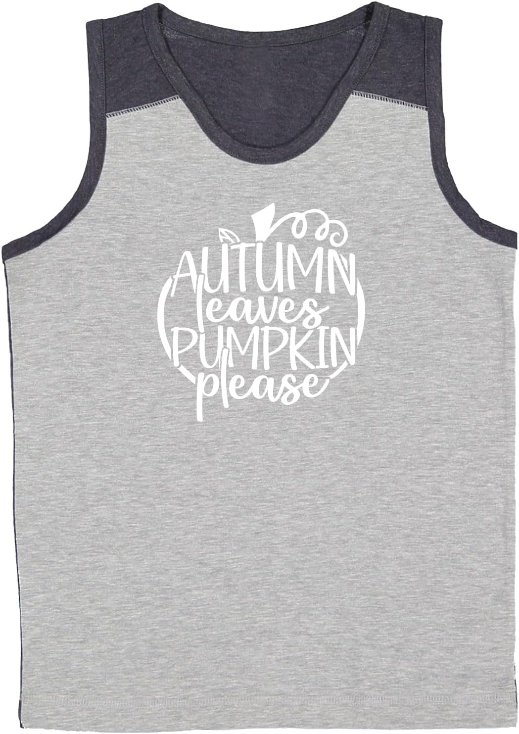 Autumn Leaves Pumpkin Please - Fall Youth Contrast Back Tank Top