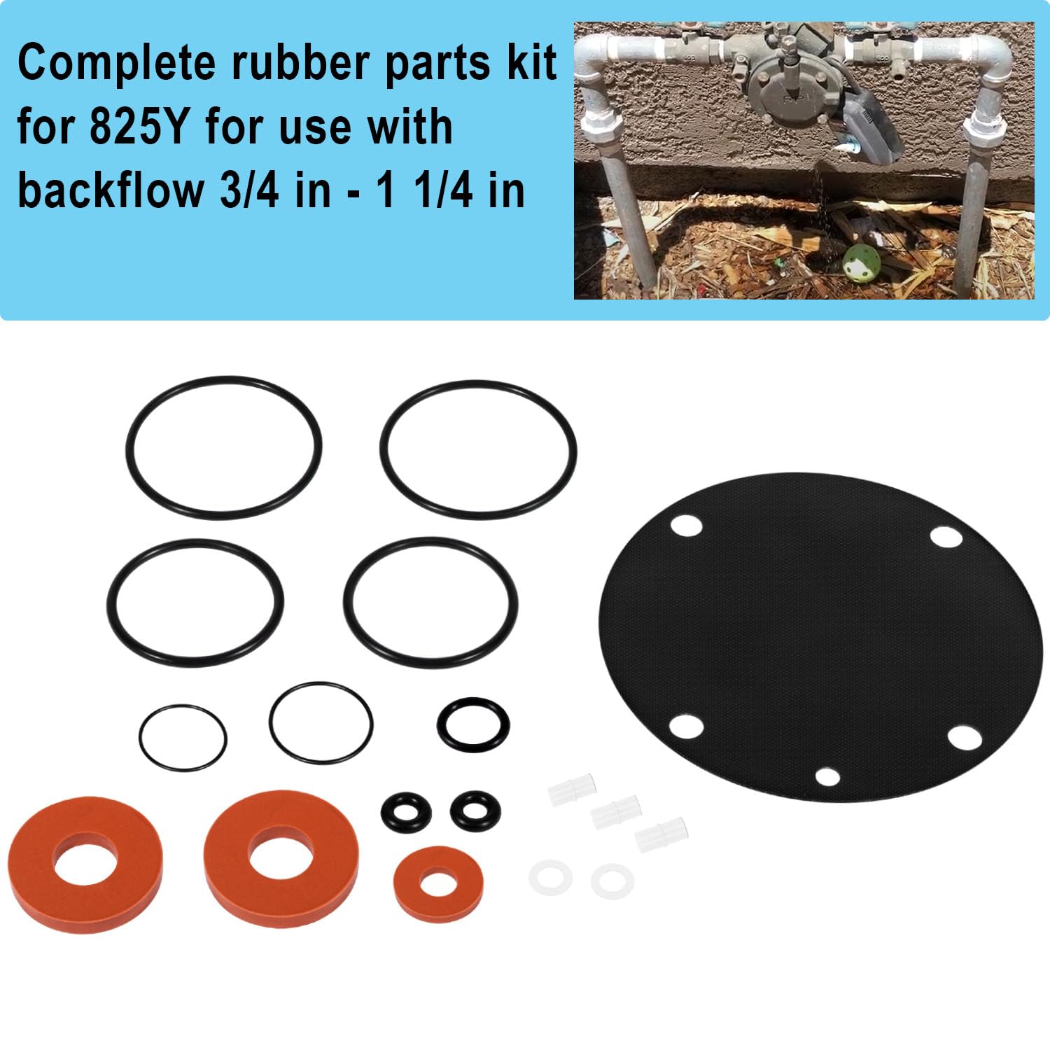 905111 Whole Rubber Repair Kit Fit for Backflow 825Y Series for Use with Back Flow 3/4" - 1-1/4"