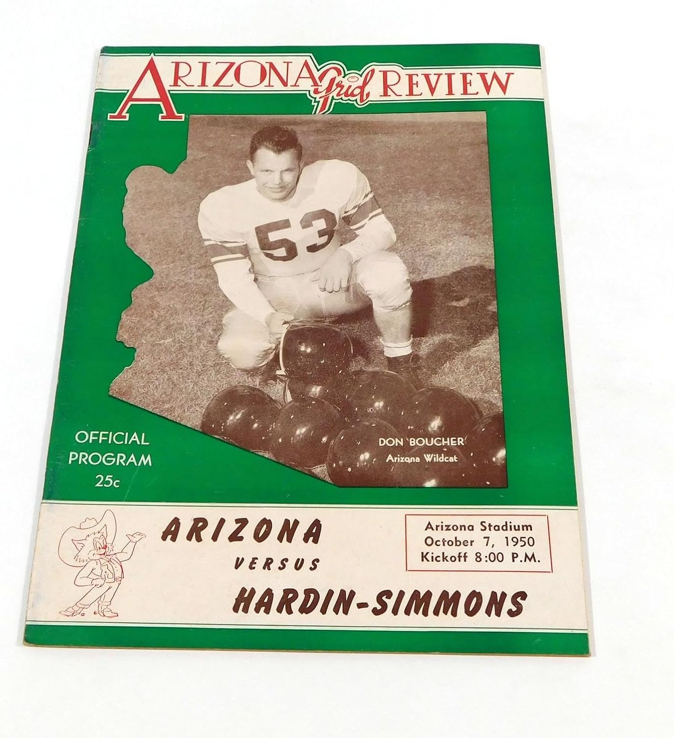 1950 Hardin-Simmons at Arizona College Football Program 10-7-50 - NFL Programs
