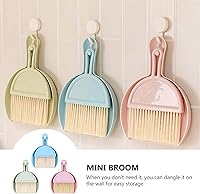 Vista 6 de NUOBESTY Juego de 3 mini cepillos y recogedores, cepillo de limpieza pequeño para mesa de teclado de computadora de escritorio