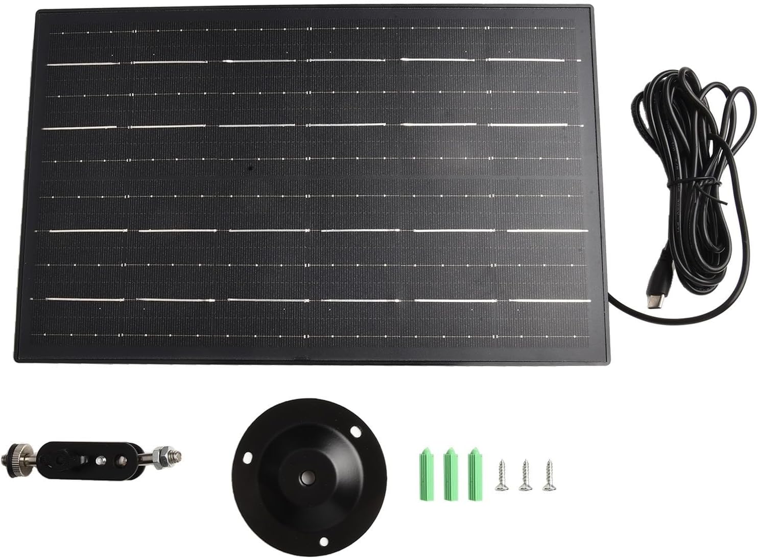 10W 5V Solar Panel Charger for Security Camera - Monocrystalline USB-C -Outdoor Solar Power Supply, Weatherproof IP65 with Cable