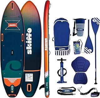 Skiffo Rivage Sunset 11' – Sup Inflable 2 en 1 Kayak Completo – 335 x 86 x 15 cm – MAX 160 kg – Estable y versátil – Diseño único
