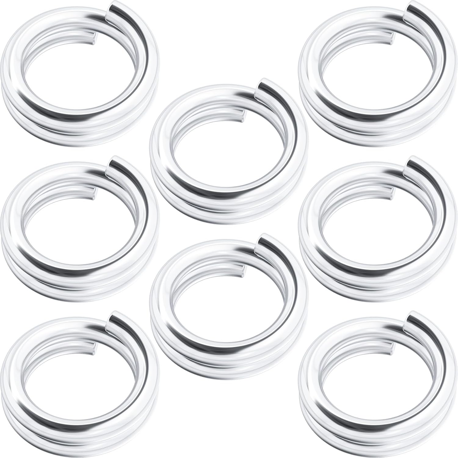 HINZIC 4 Pcs 925 Sterling Silver Split Jump Ring 4/5/6/8mm Small Key Bracelet Necklace Open Connector Charm for Jewelry Findings Key Rings