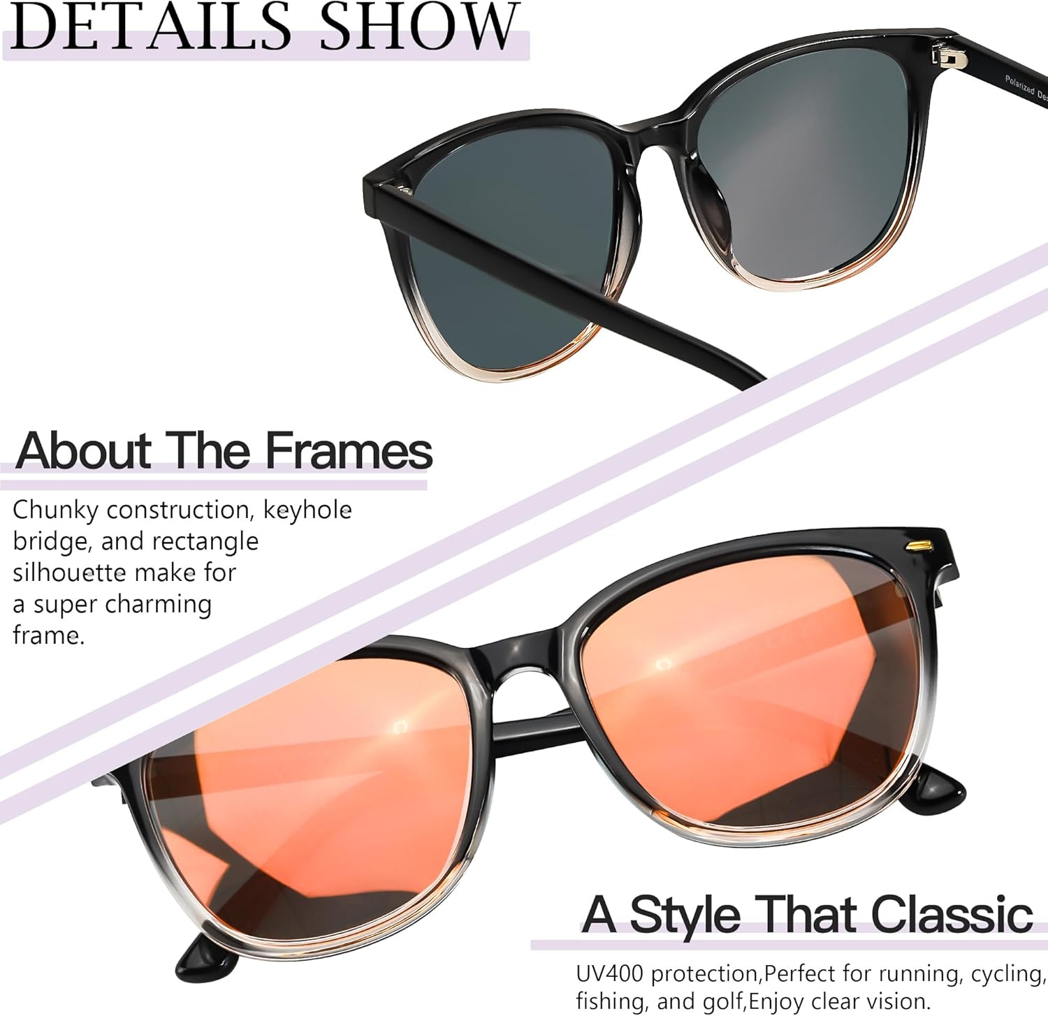 SIPHEW Mirrored Polarized Sunglasses for Women - Designer Oversized Square Beach Eyewear w UV400 Protection - Image 4