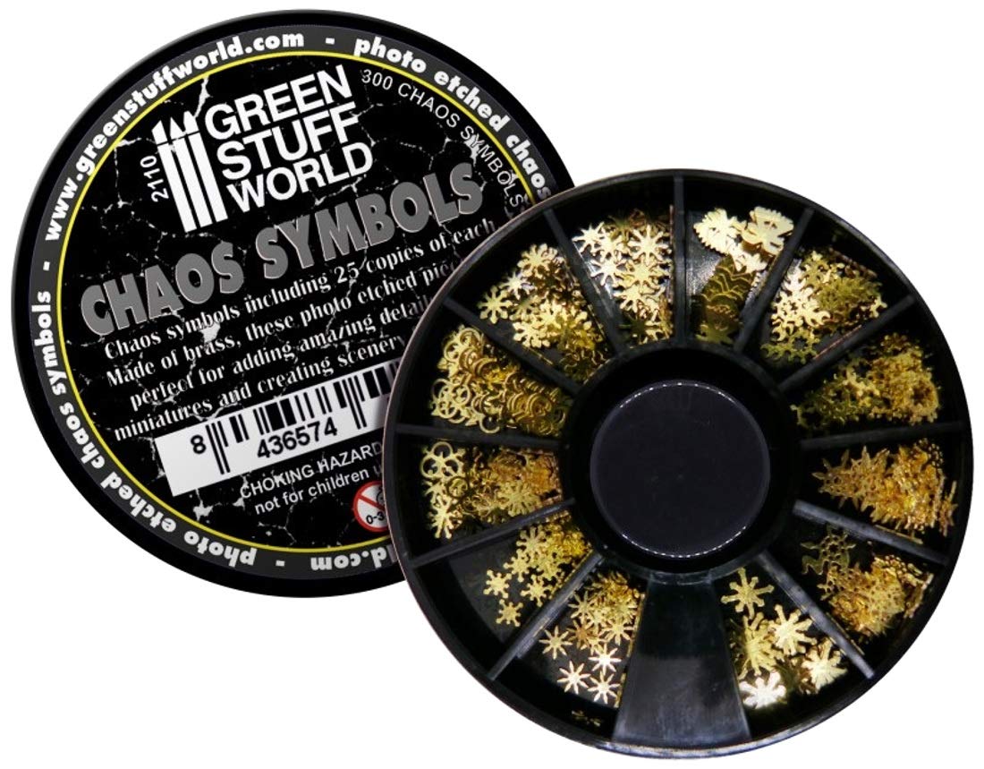 Greenstuff World Brass Chaos Rune & Symbol Set for Hobby Material GSWD-2110