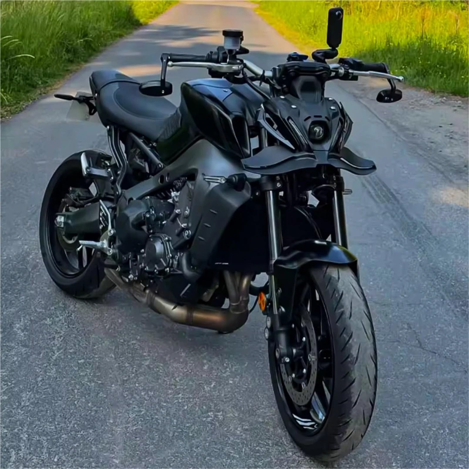 Front Bumper Splitter dachowy Pasuje do YAMAHA MT-09 MT09 SP 2023 2022 2021, czarny, goły, przedni spojler dociskowy