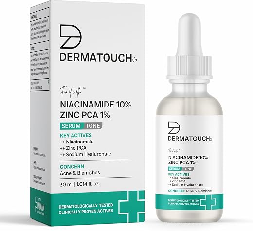 DERMATOUCH Niacinamide 10% + Zinc PCA 1% Serum For Men and Women | Face Serum For Acne, Blemishes & Oil Control | Suitable...