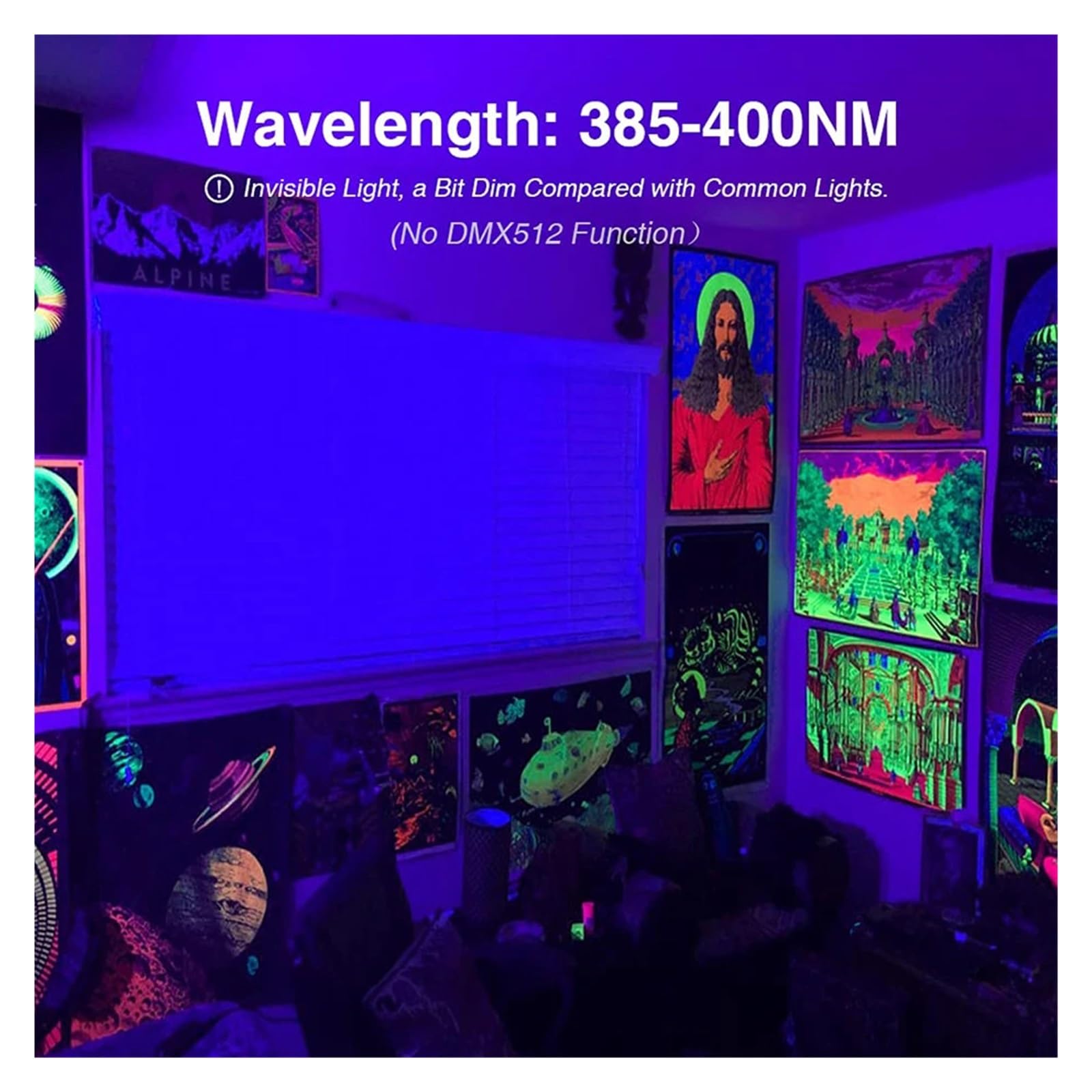 100W LED Wodoodporna 392nm UV Czarne Światło Scena Czarne Światło Ultrafioletowe Lampa Powodziowa Na Halloween Taniec DJ Disco Party(100W Type1)
