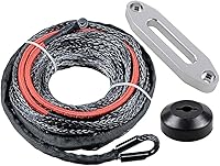 Vista 14 de Astra Depot Cuerda de cabrestante sintética de 12 hebras, 50 pies x 1/4 pulgadas, 7000 libras, protección contra el calor, ATV, UTV, KFI SUV, coche