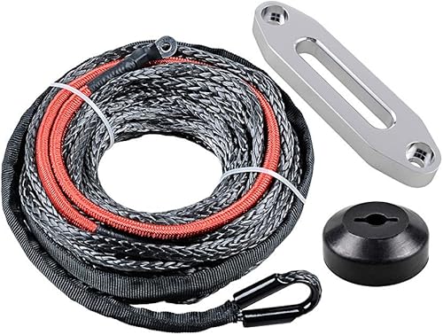 Miniatura 14 de Astra Depot Cuerda de cabrestante sintética de 12 hebras, 50 pies x 1/4 pulgadas, 7000 libras, protección contra el calor, ATV, UTV, KFI SUV, coche