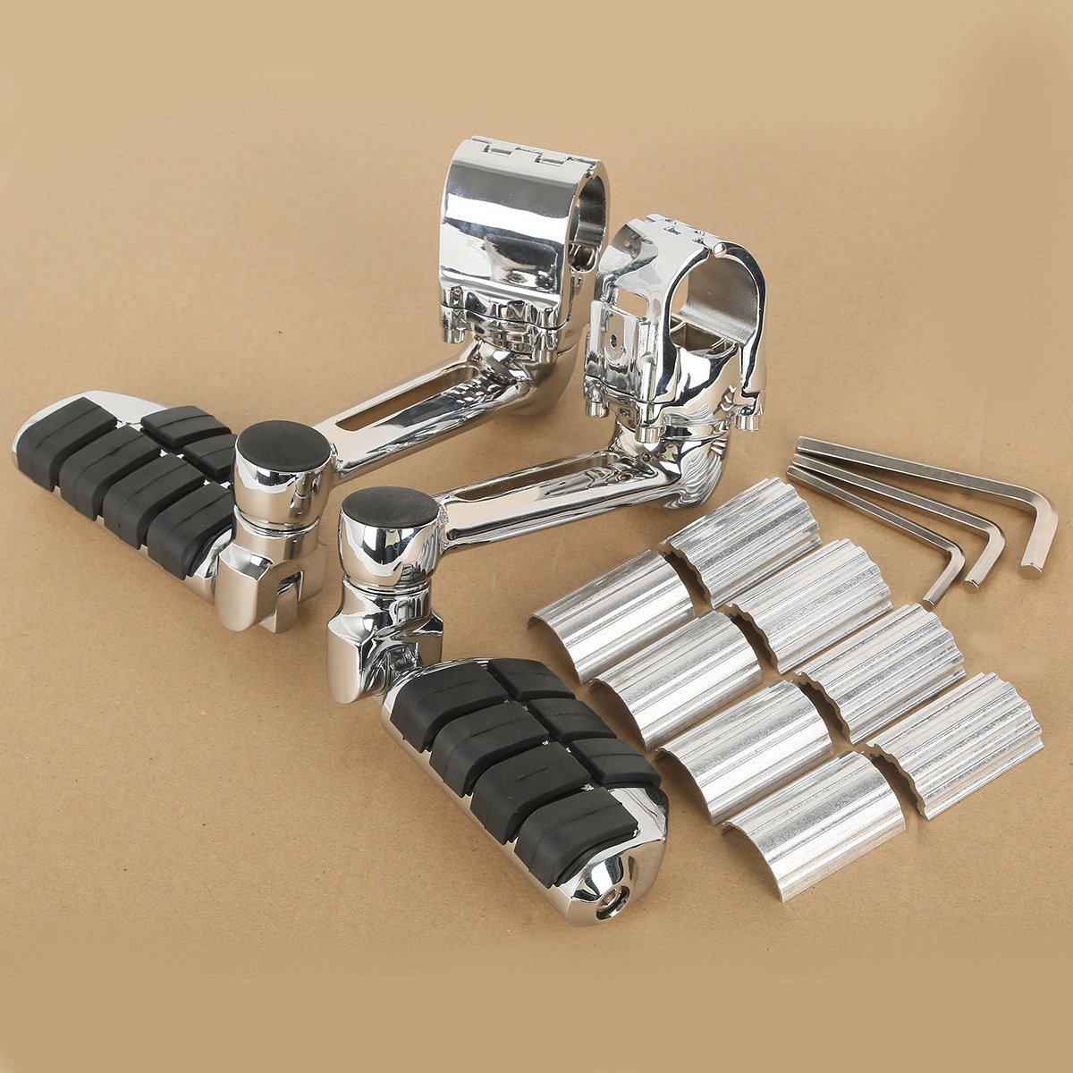 TCMT Fußrasten Verstellbar Fußstütze Motorrad Universal Fußrasten Passend für Honda Goldwing 1800 GL1800 30 mm 35 mm