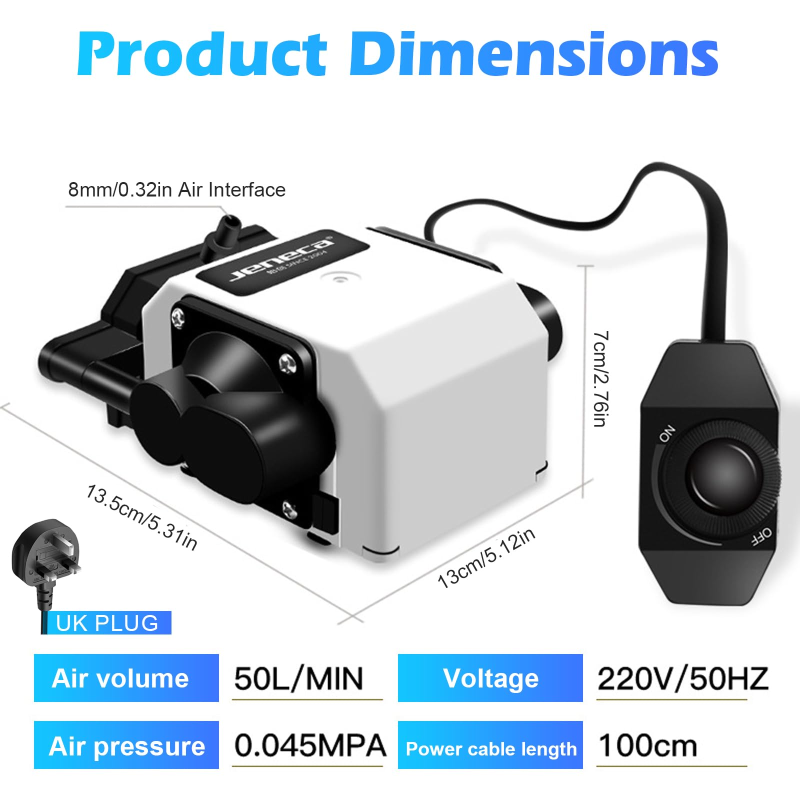 Bomba de aire para acuario, potente bomba de aire para pecera de 25 W con 6 salidas, bomba de oxígeno de flujo de aire ajustable de 3000 L/H, bomba aireadora de aire silenciosa para acuario