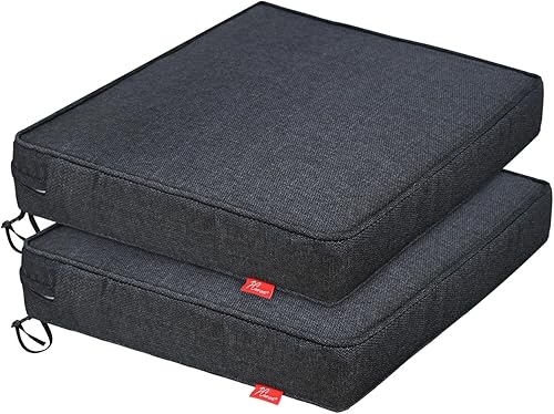 Pcinfuns Juego de 2 cojines para silla de patio de 19 x 19 pulgadas, cojines de asiento para muebles de patio, jardín, sofá y silla con correas