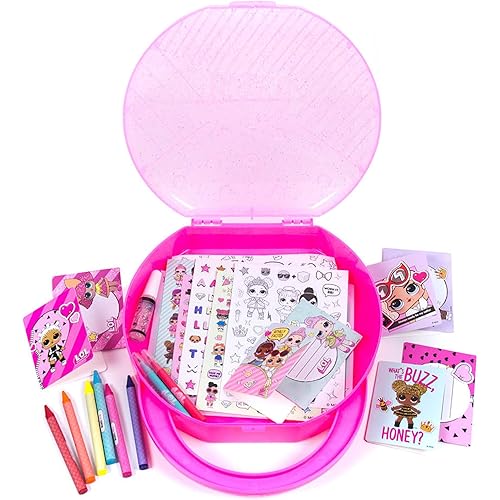 L.O.L. Surprise! Creativity Case by Horizon Group USA,Create, Play & Store,DIY Activity Case Including Paper Dolls,Coloring Pages,Makers,Crayons,Glitter Glue,Scratch Art,Stickers & More.Hot Pink