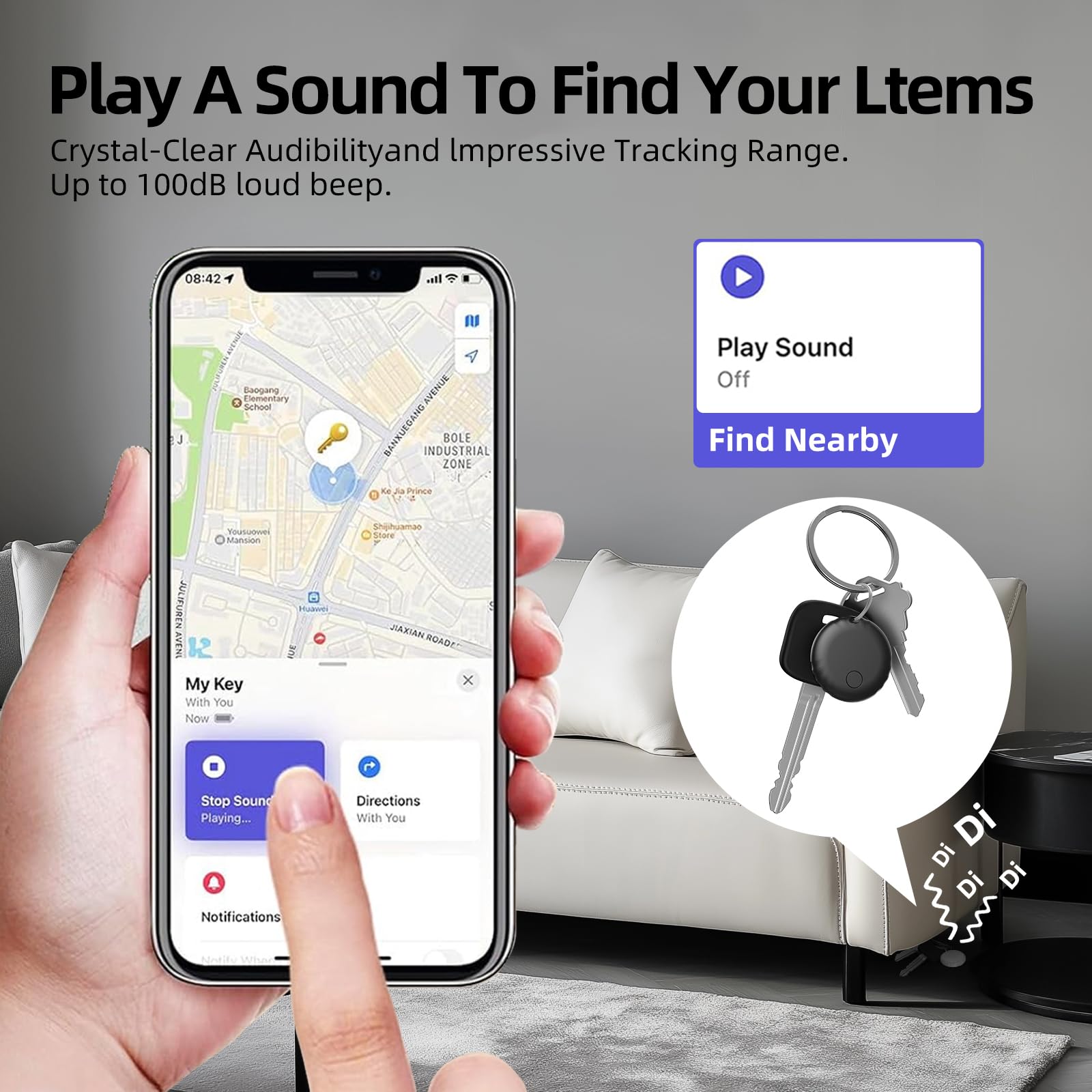 Air Tags, Smart Tag Works with Find My App (iOS Only), Keys Finder and Item Locator for Luggage, Backpack, Suitcases and More, Replaceable Battery, IP67 Waterproof Tracking Tags-5 Pack(Black)