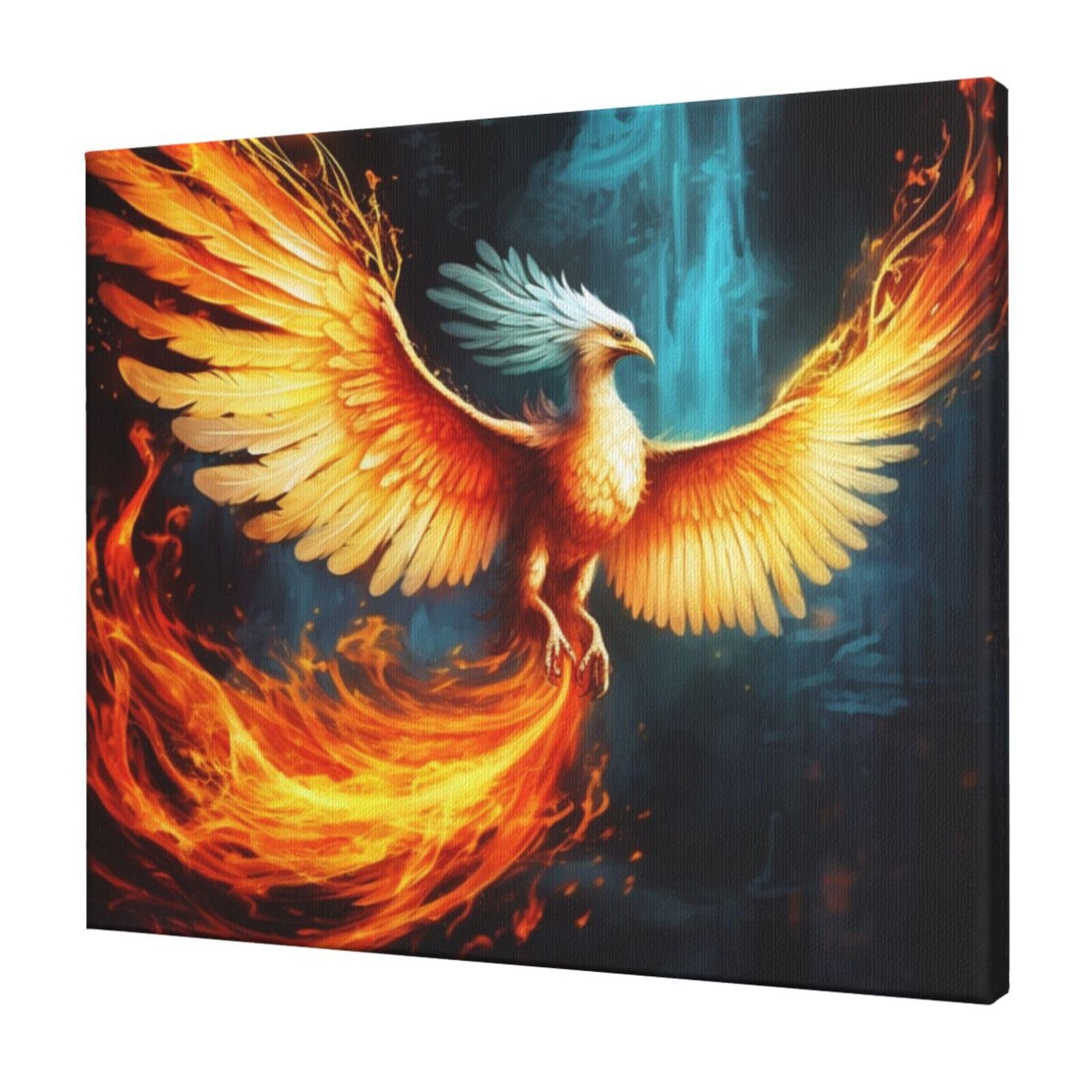 FodPand Beautiful phoenix Canvas Wall Art for Living Room Wall Decor 20"x24" Modern Artwork Painting Pictures Hanging Canvas Prints Aesthetic Wall Art for Bedroom Bathroom Office Wallart Decor