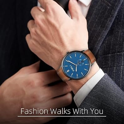Watch Mens Watches Fashion Minimalist Ultra-Thin Watches for Men Waterproof Luminescent Hands Leather Strap