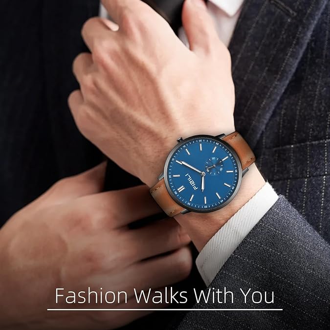 Watch Mens Watches Fashion Minimalist Ultra-Thin Watches for Men Waterproof Luminescent Hands Leather Strap