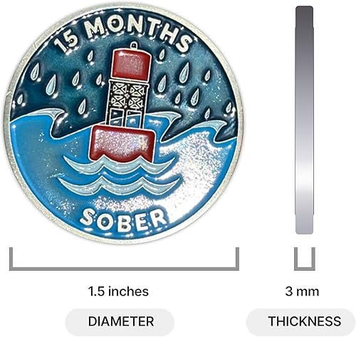 Miniatura 34 de The Achieve Mint Ficha sobria de 13 meses Chip sobrio de trece meses Regalo no AA, medallones no religiosos para hombres y mujeres que celebran