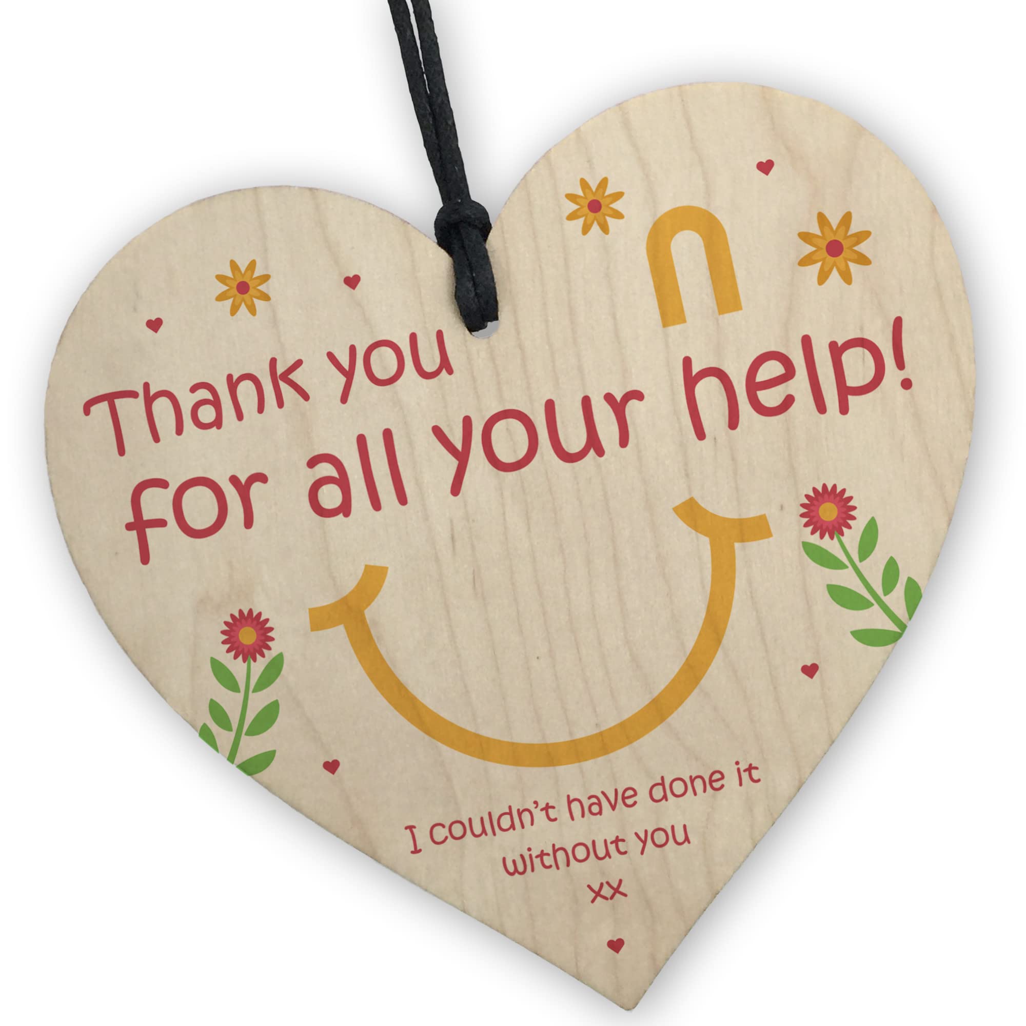 Red Ocean Thank You Gift For Teacher Teaching Assistant Friend Mentor Wooden Heart Leaving School Gifts