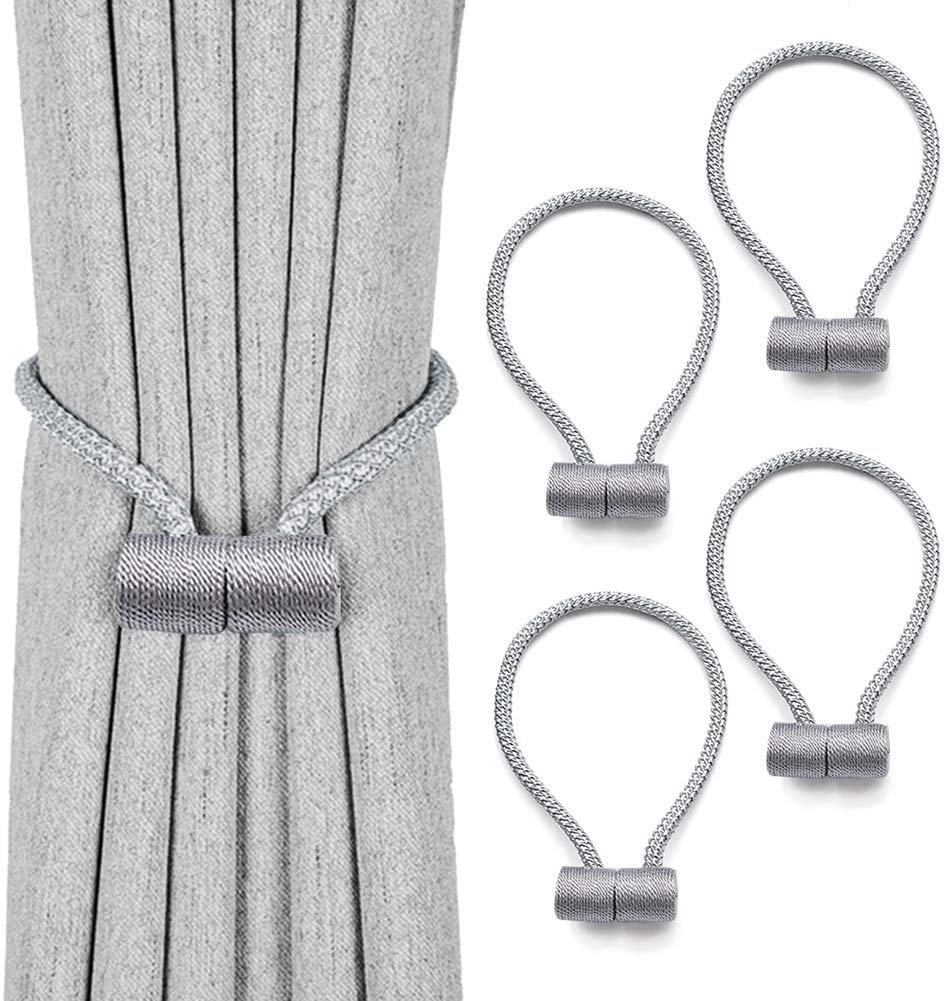 Sangles de rideau, boucle de rideau, embrasse de rideau, embrasse de rideau magnétique, 2/4 pièces pinces for rideaux, attaches de corde, boucles de porte-rideaux for draperies de fenêtre (doré, paque
