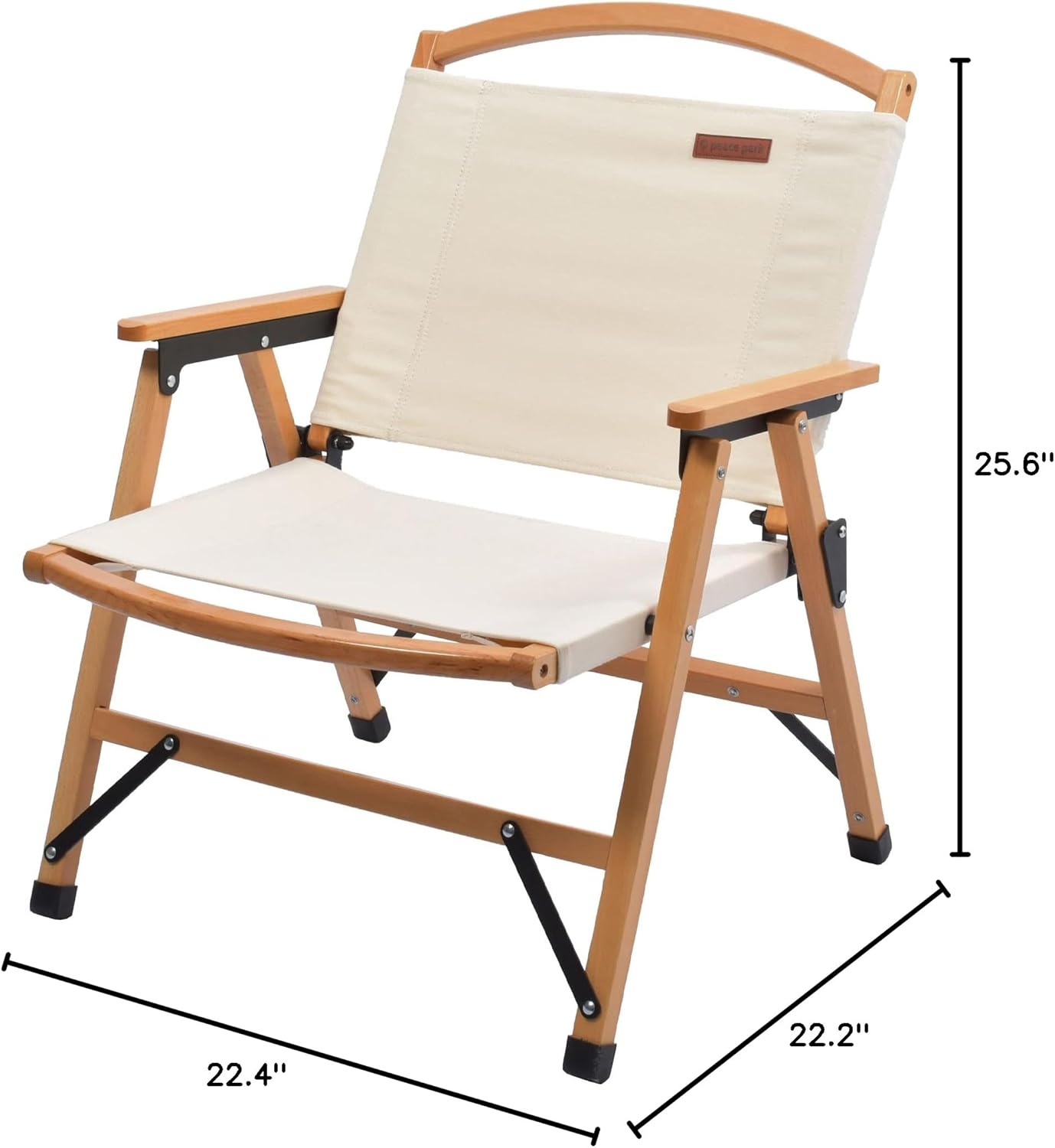 ピースパーク(Peace Park) Camping Chair, Wood Chair, Outdoor Chair, Low Chair, Foldable, Storage Bag Included