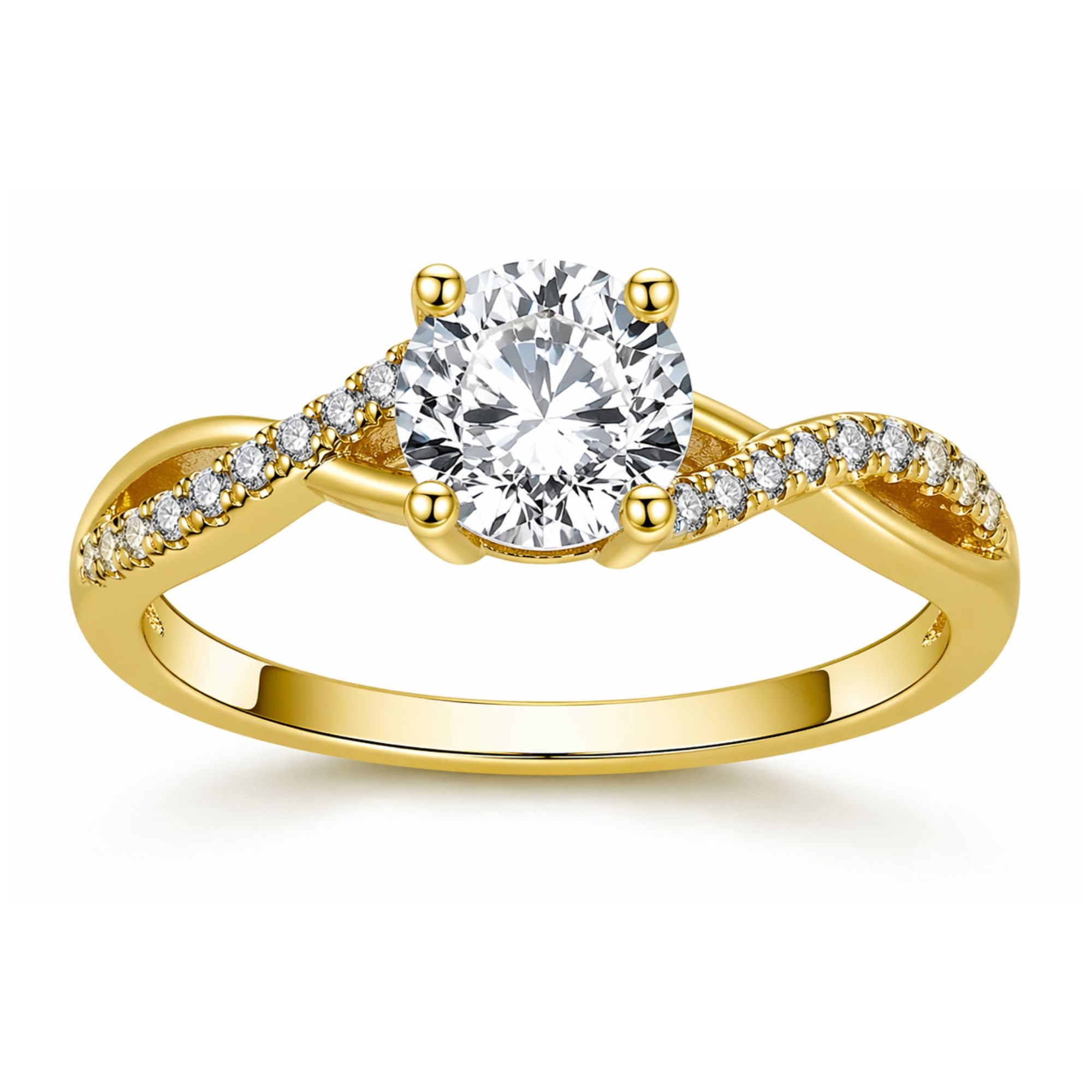 Queena Engagement Ring for Women by Ginger Lyne | 925 Sterling Silver Black Cubic Zirconia Solitaire Ring | Elegant Black Promise Ring or Travel Decoy